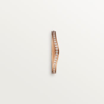 Ballerine wedding band, 2 mm width, half-paved Ballerine wedding band, 2 mm width, half-paved