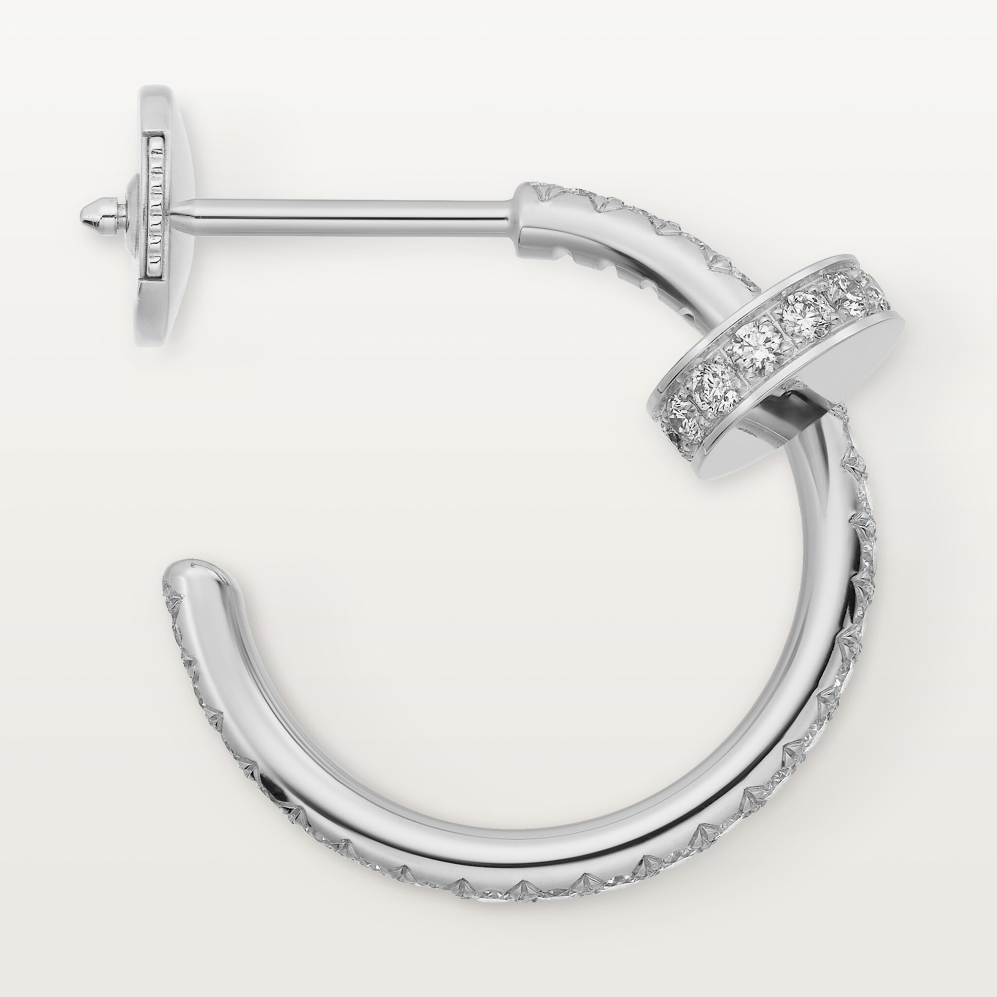 Juste un Clou hoop earrings, small model, paved, image 5