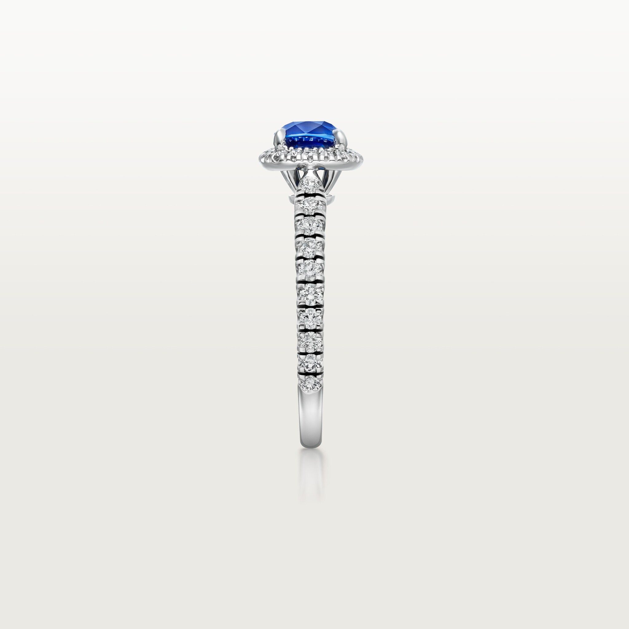 Cartier Destin&eacute;e solitaire, cushion-cut sapphire, paved , image 7