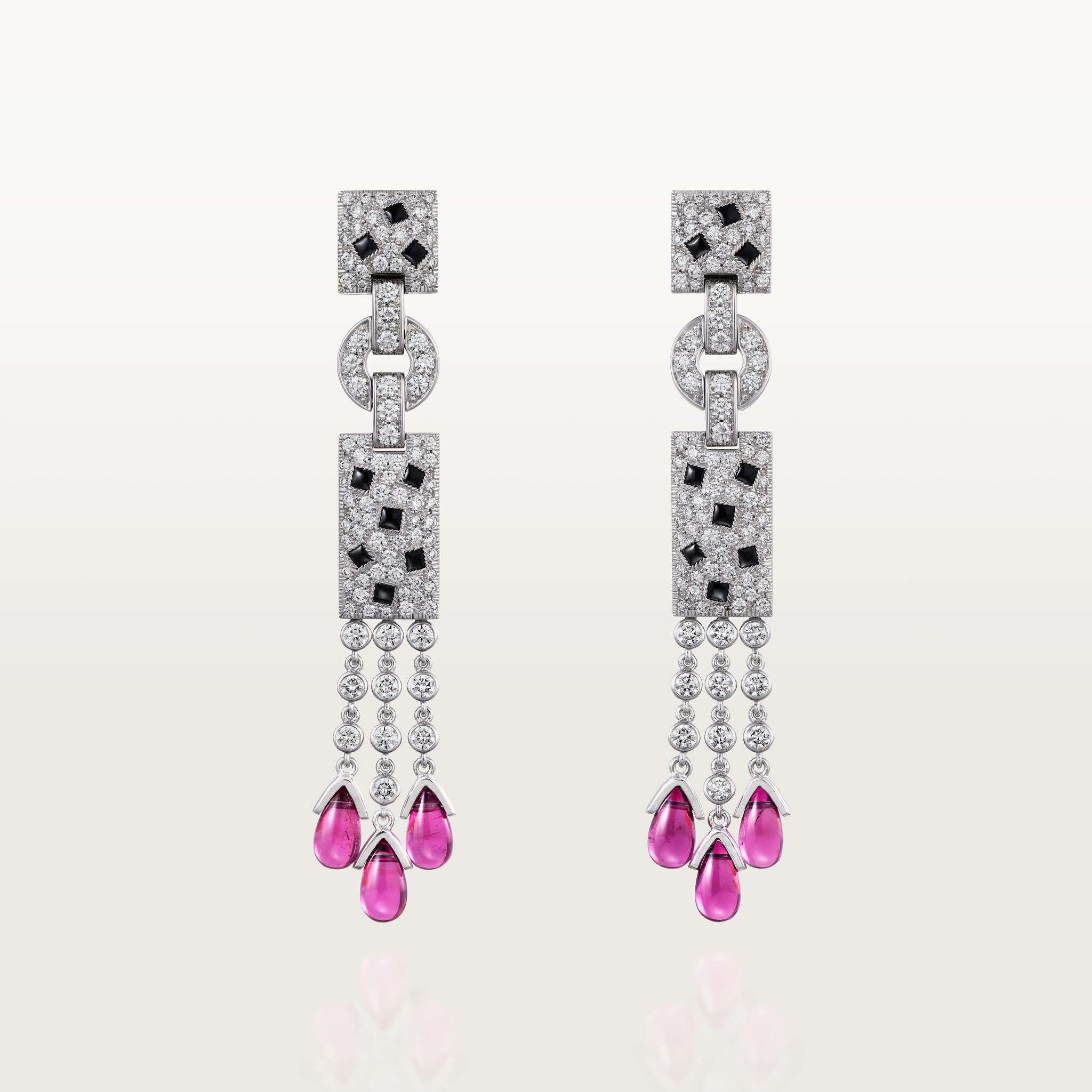 Panth&egrave;re de Cartier earrings, rubellite, paved 