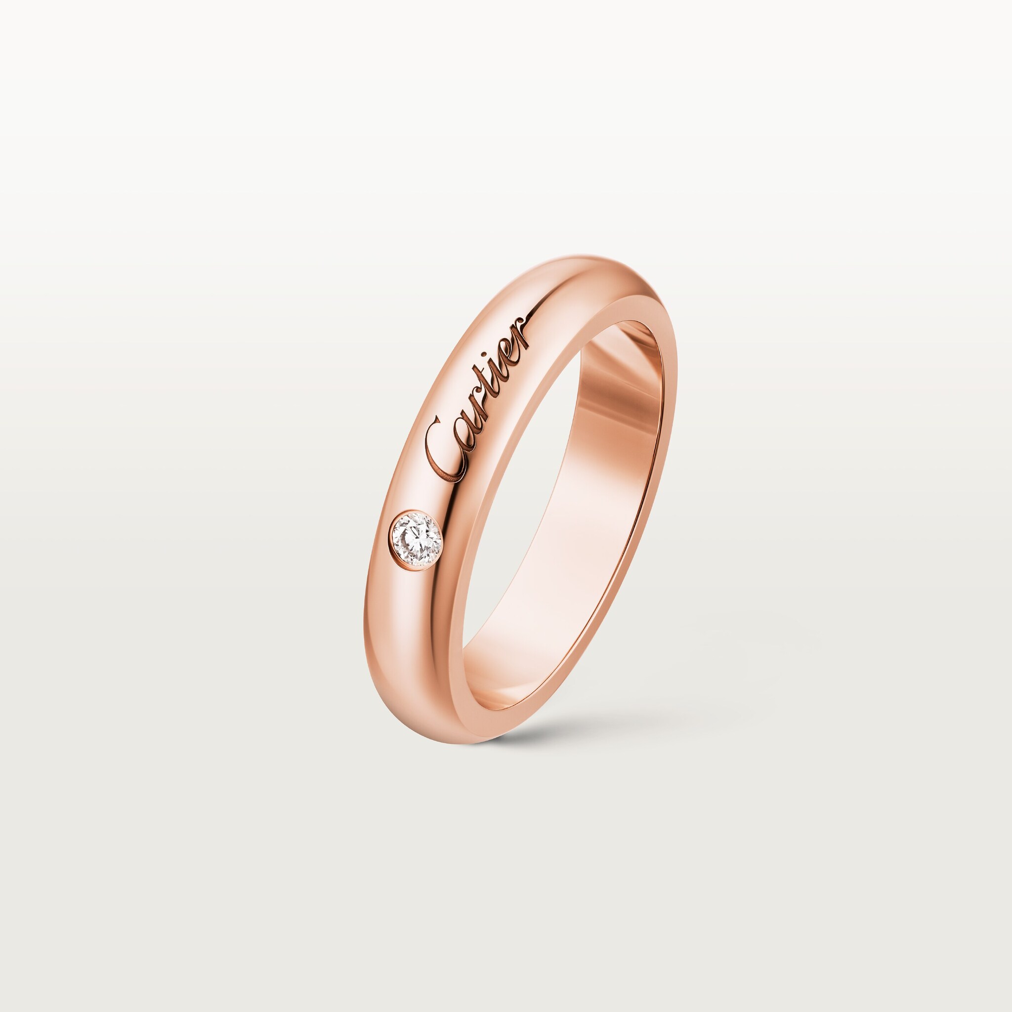 C de Cartier wedding ring, 4 mm width, 1 diamond