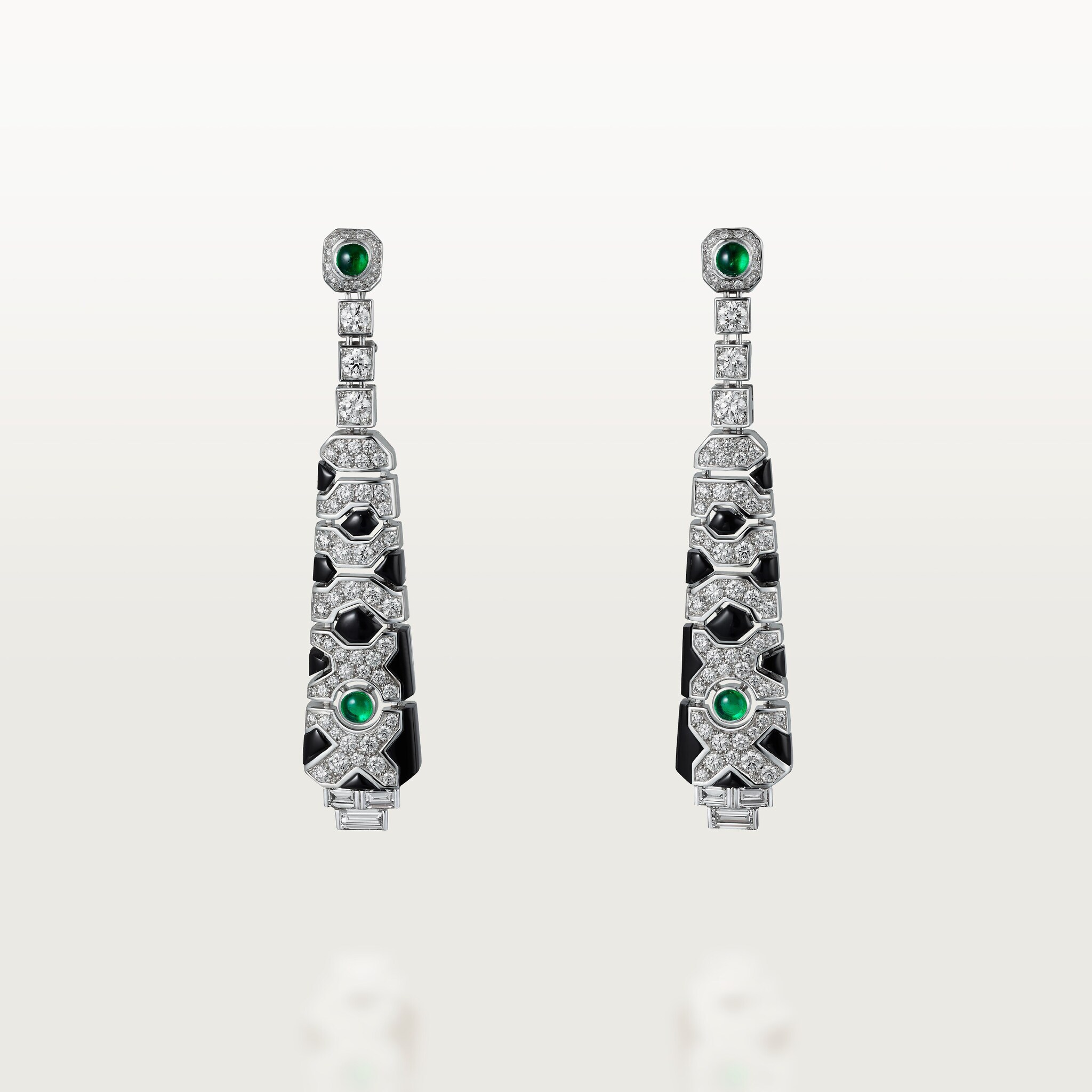 Panth&egrave;re de Cartier earrings, emeralds, paved