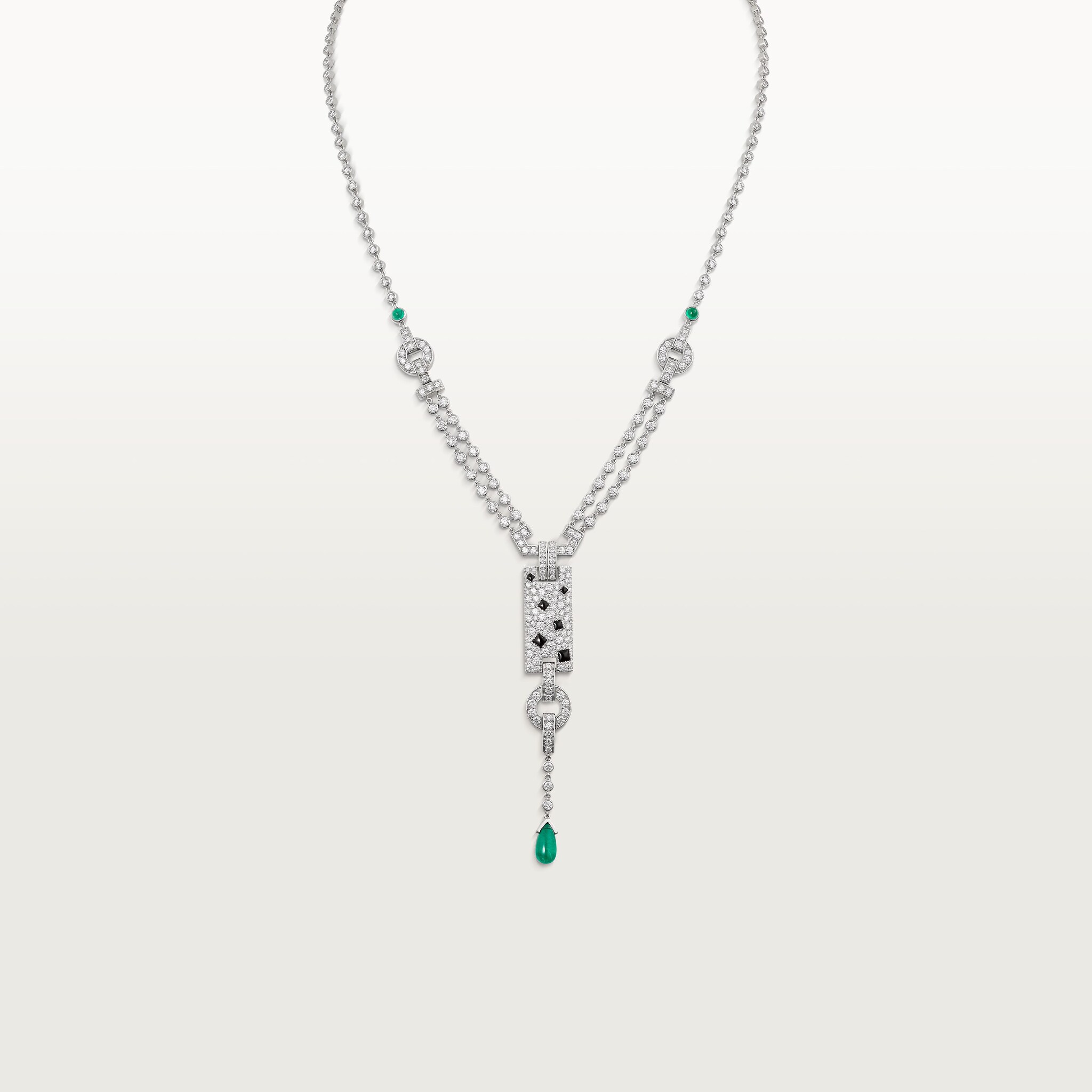 Panth&egrave;re de Cartier necklace, emerald, paved 