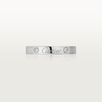C de Cartier wedding band, 3 mm width, 2 diamonds C de Cartier wedding band, 3 mm width, 2 diamonds