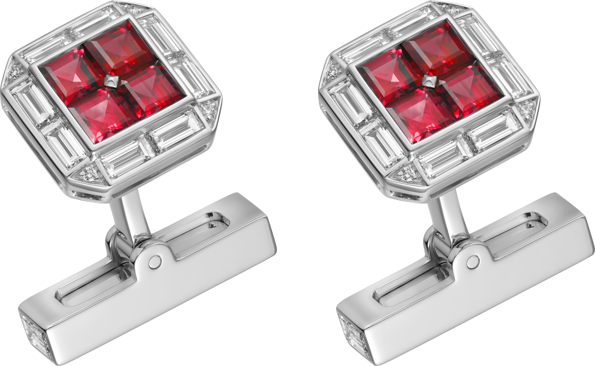 Cartier H&eacute;ritage ruby cufflinks