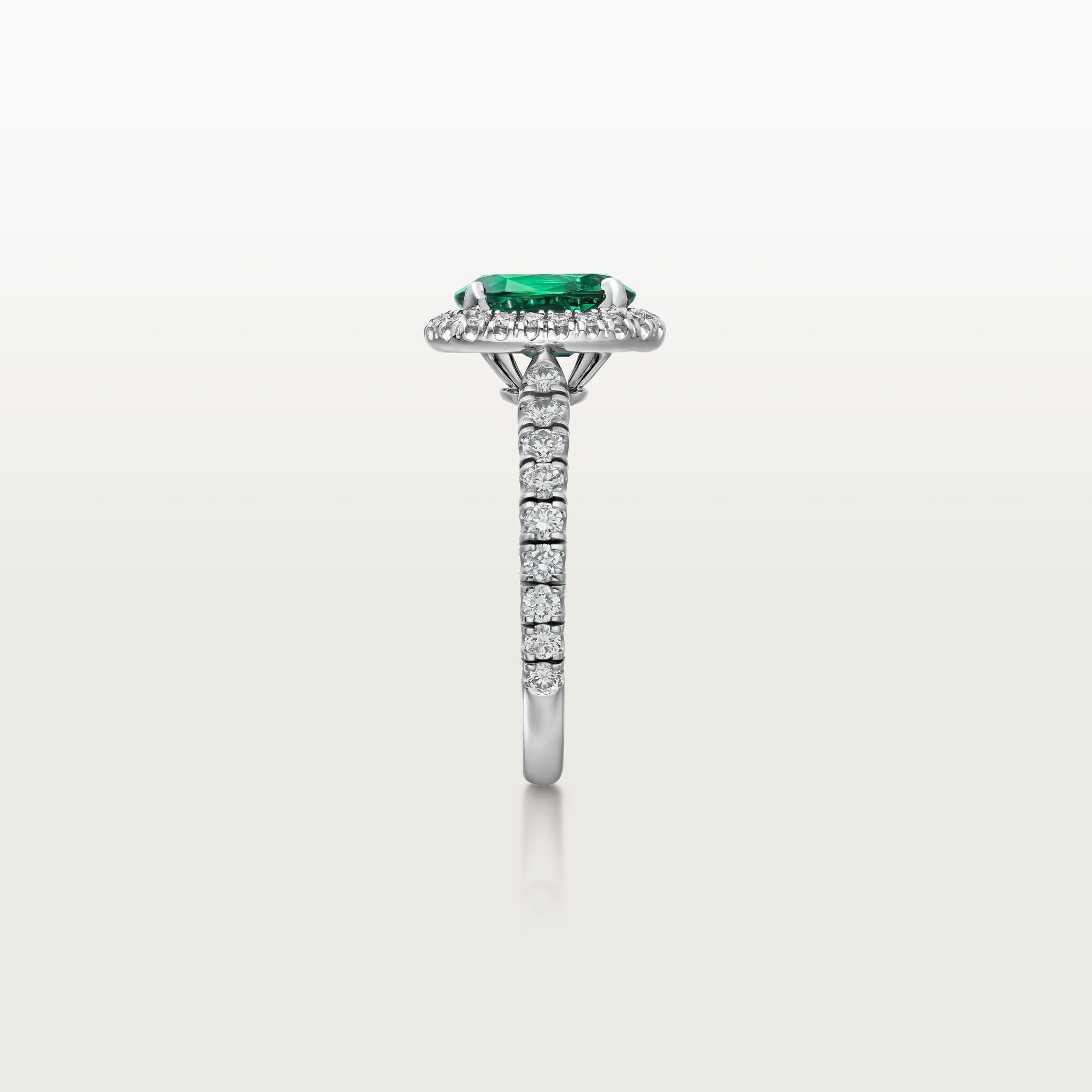 Cartier Destin&eacute;e solitaire, oval-cut emerald, paved , image 7