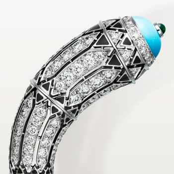 Géometrie & Contrastes bracelet, turquoise, paved High Jewelry bracelet