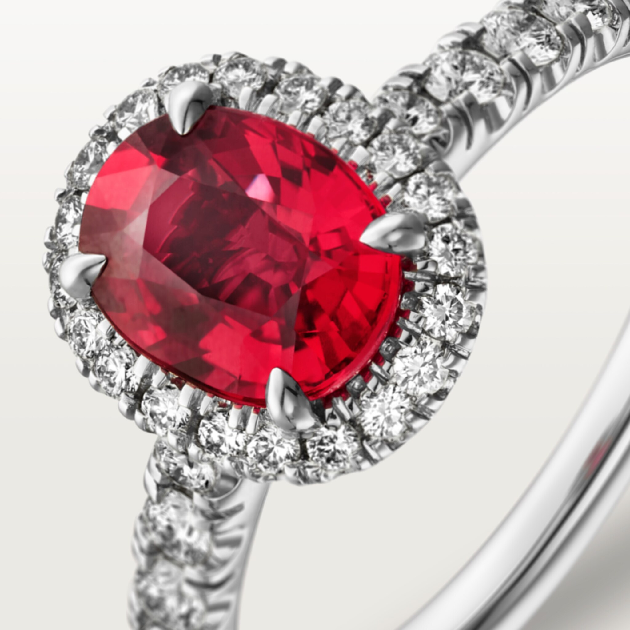 Cartier Destin&eacute;e solitaire, oval-cut ruby, paved , image 5