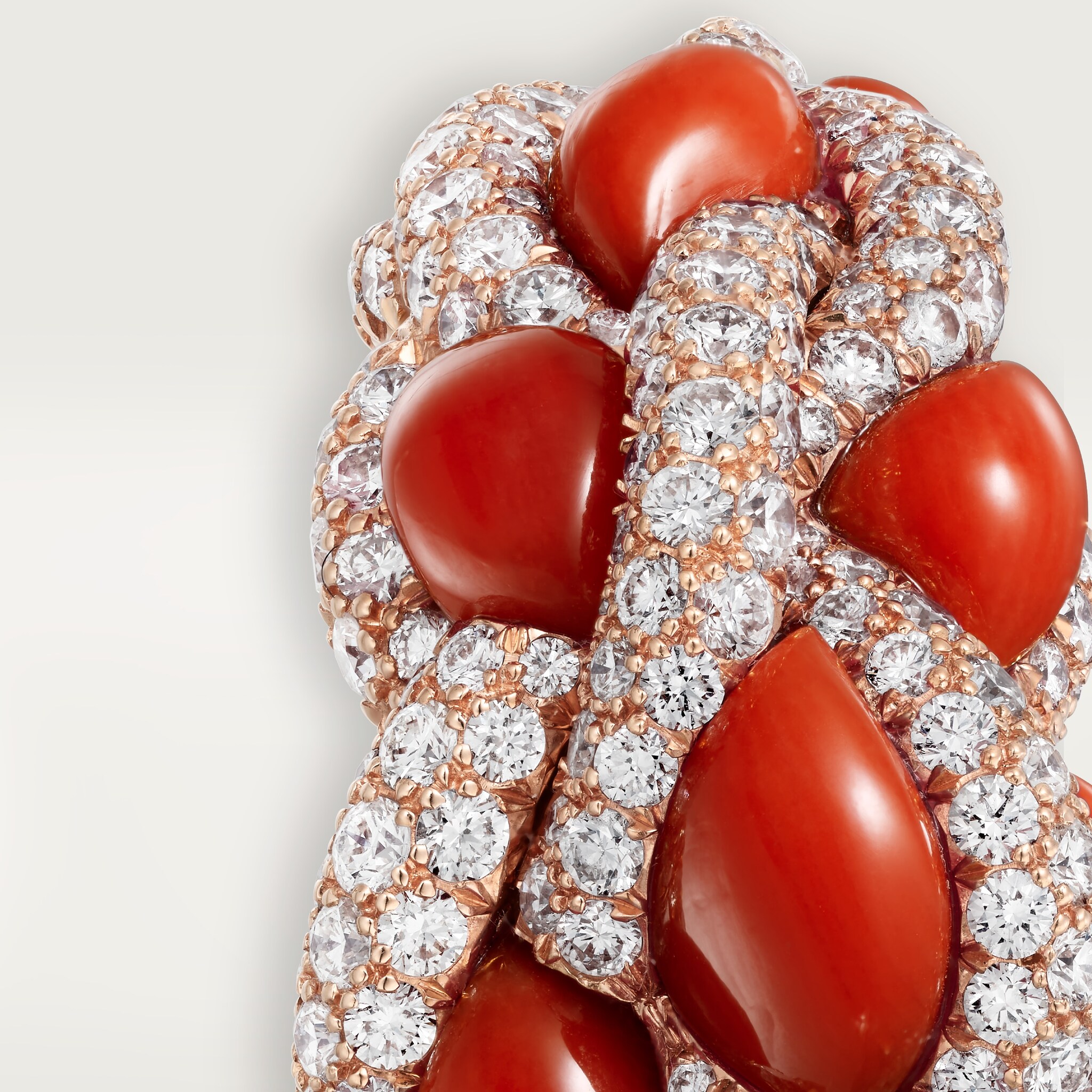 Cartier Libre Tressage ring, coral