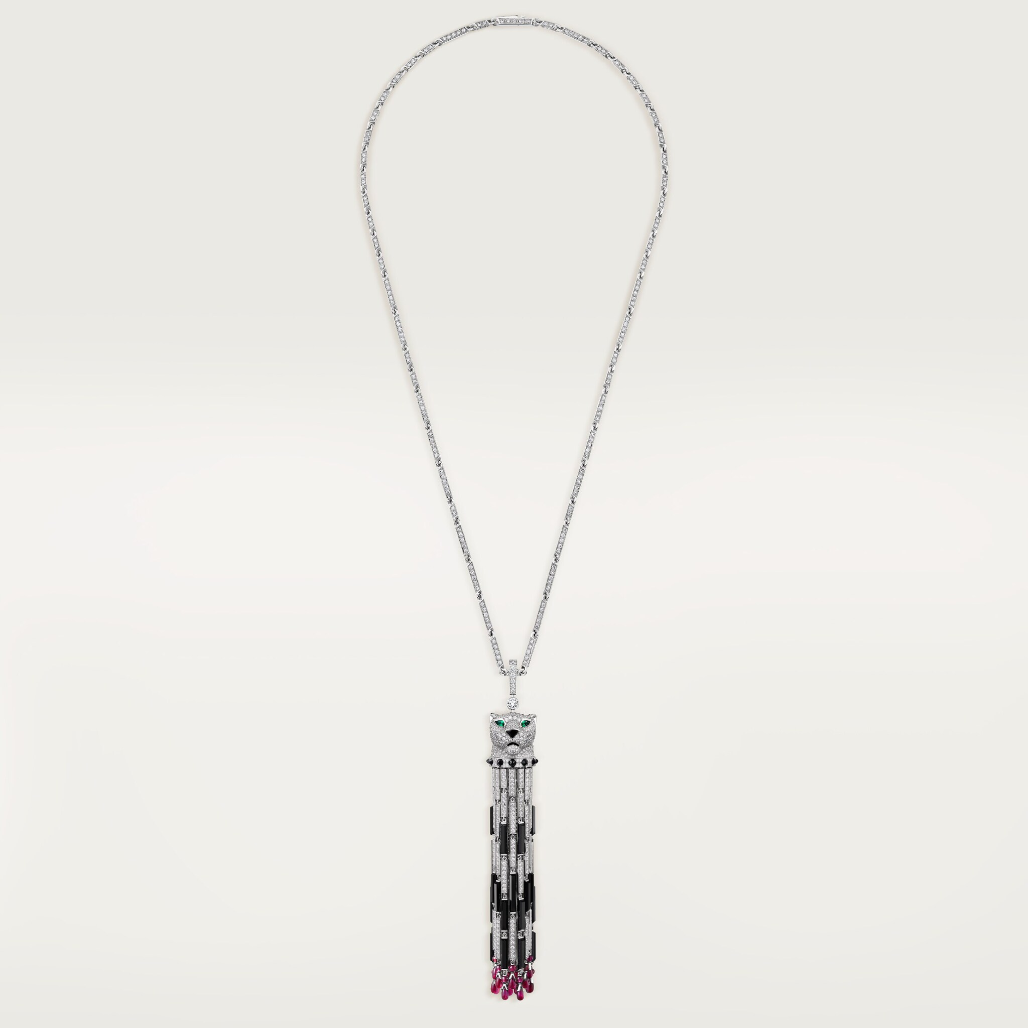 Panth&egrave;re de Cartier long necklace, ruby, multi-wear, large model, paved 
