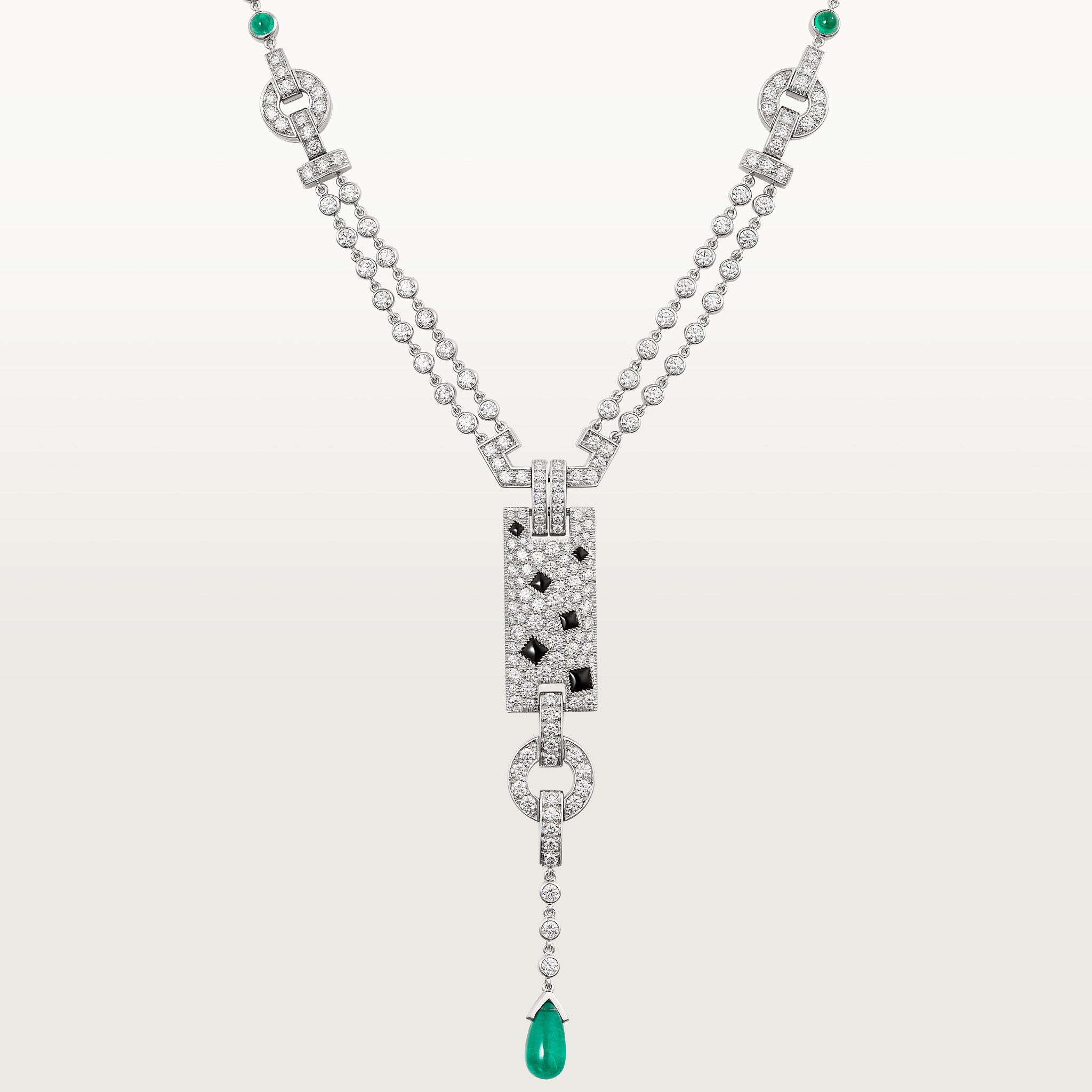 Panth&egrave;re de Cartier necklace, emerald, paved 
