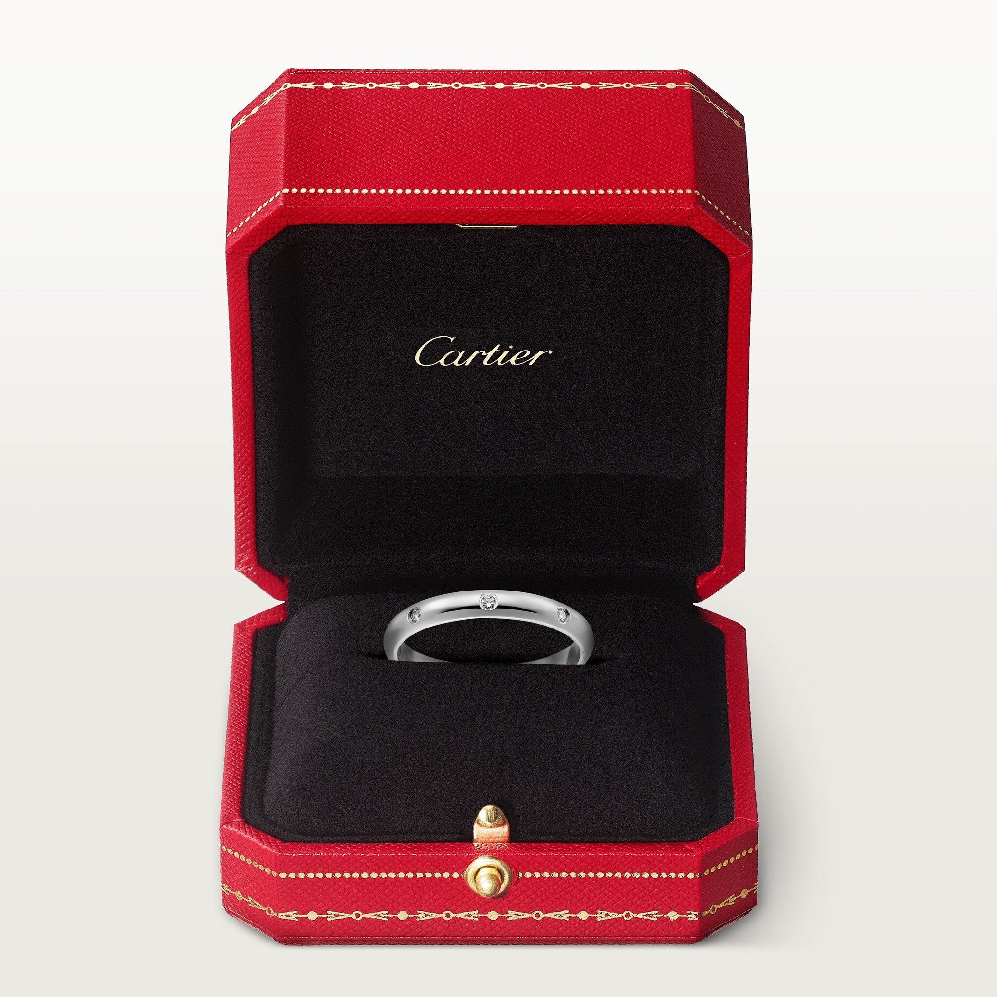 1895 wedding band, 2.6 mm width, 3 diamonds, image 7