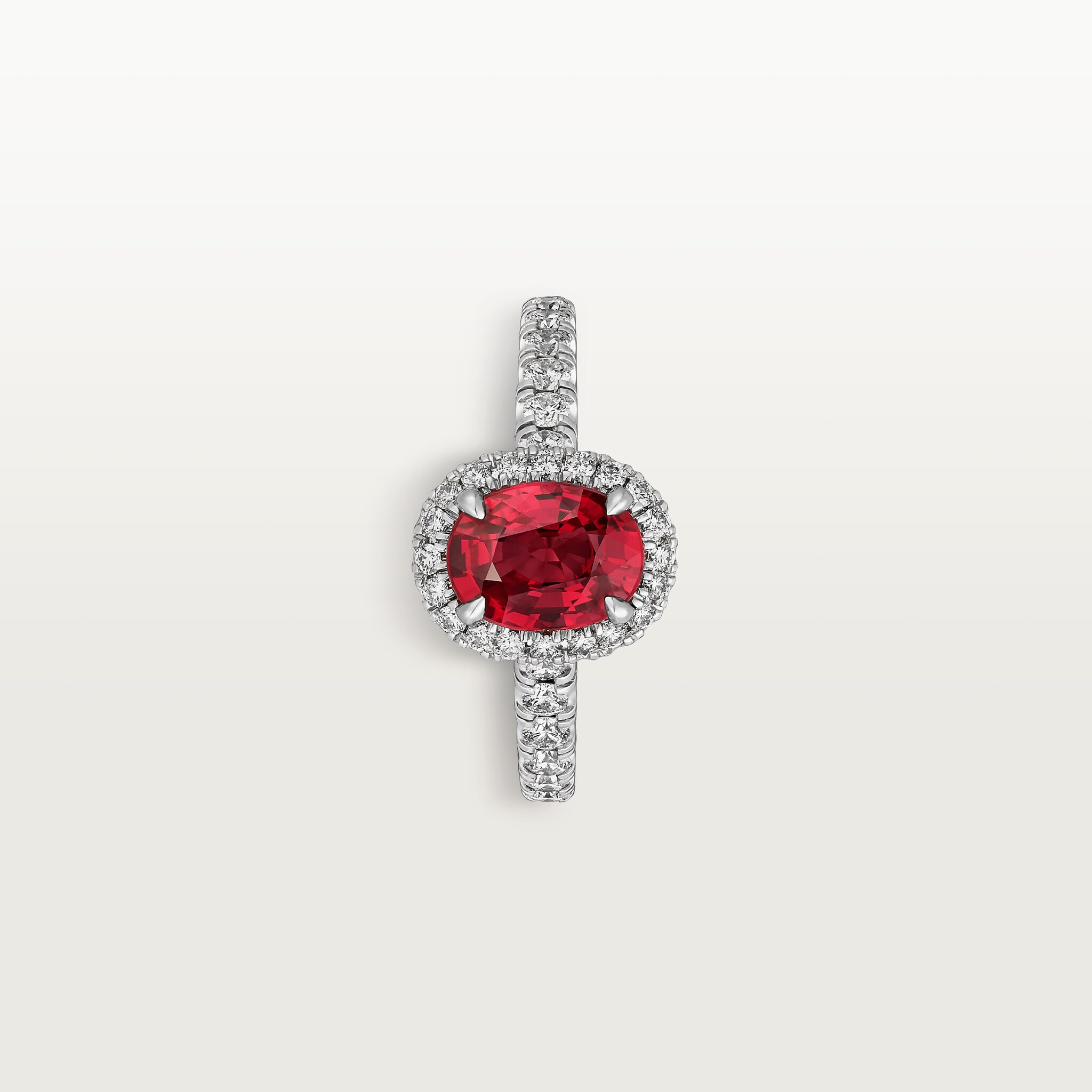 Cartier Destin&eacute;e solitaire, oval-cut ruby, paved , image 7