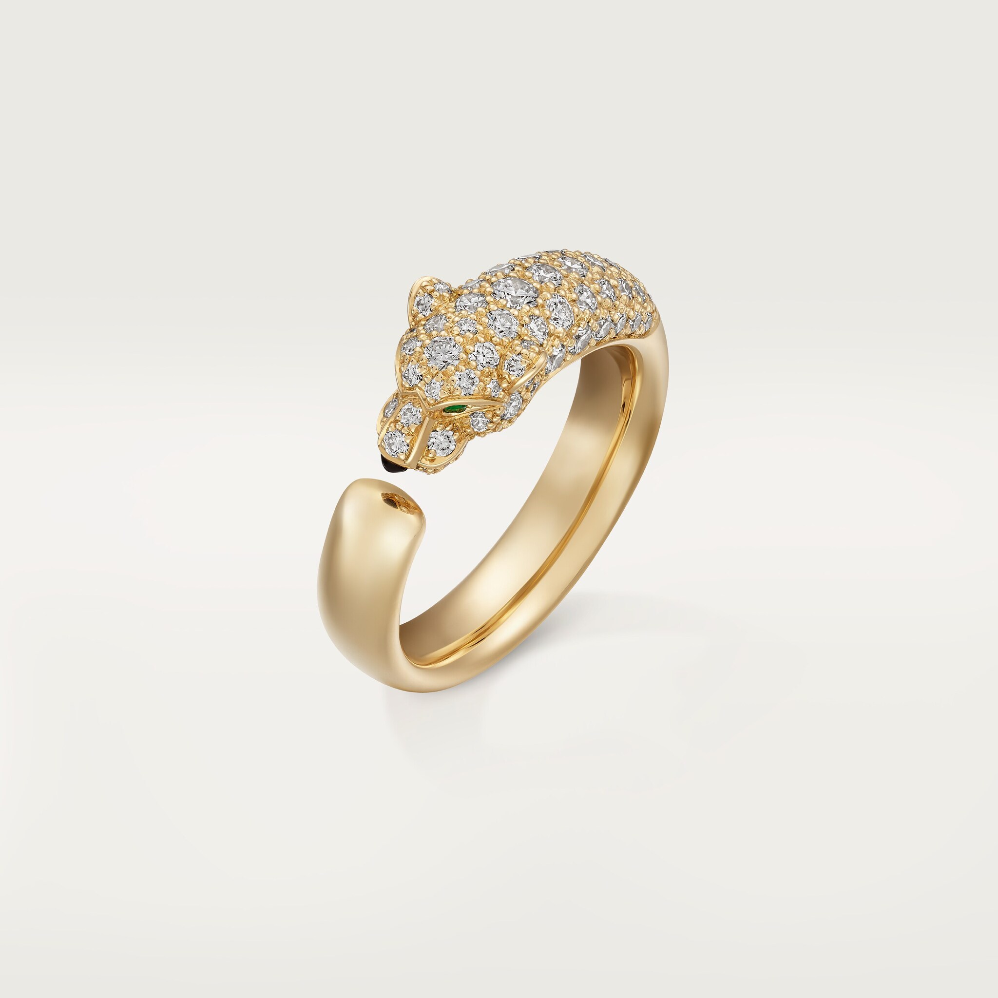 Panth&egrave;re de Cartier ring, small model, half-paved