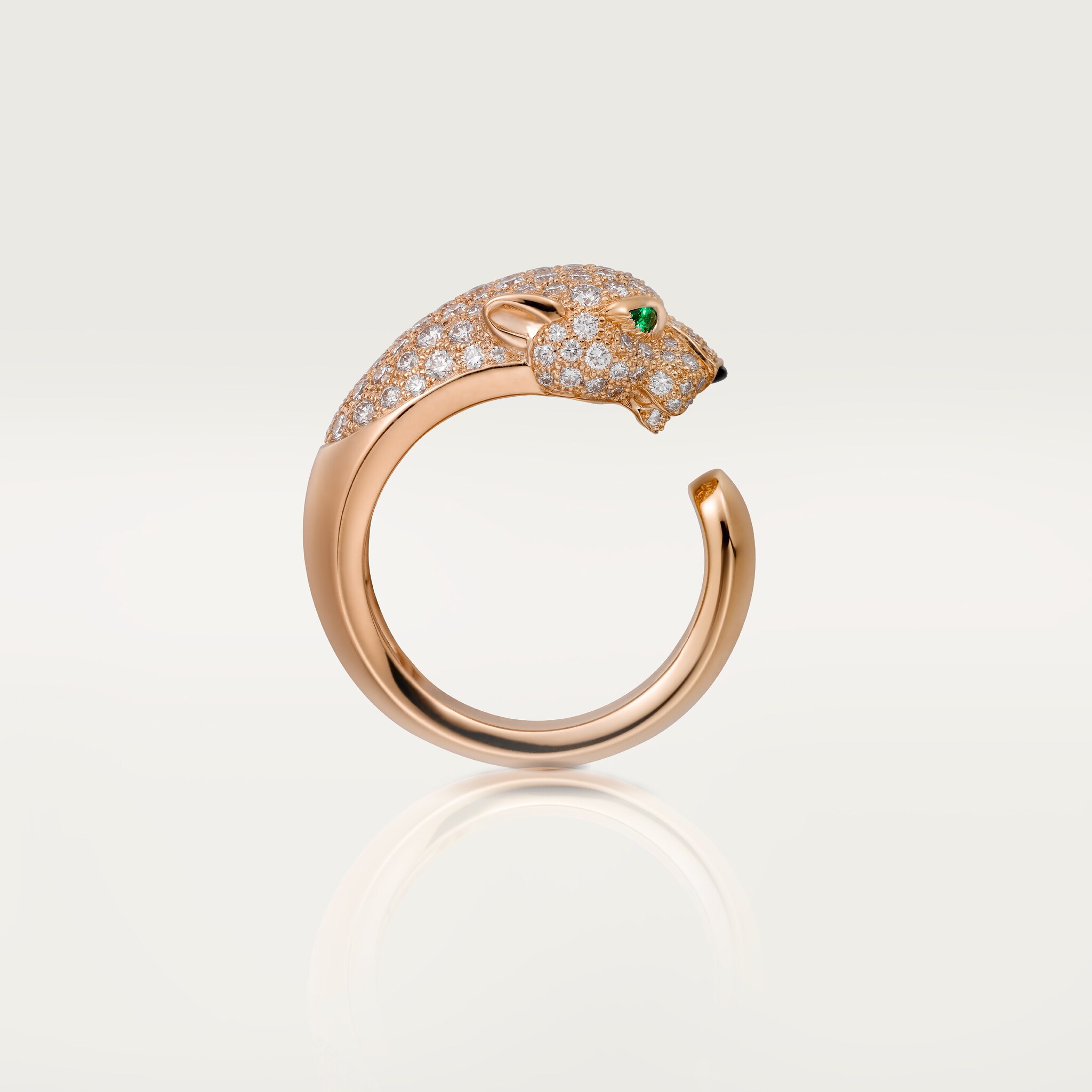 Panth&egrave;re de Cartier ring, medium model, half-paved