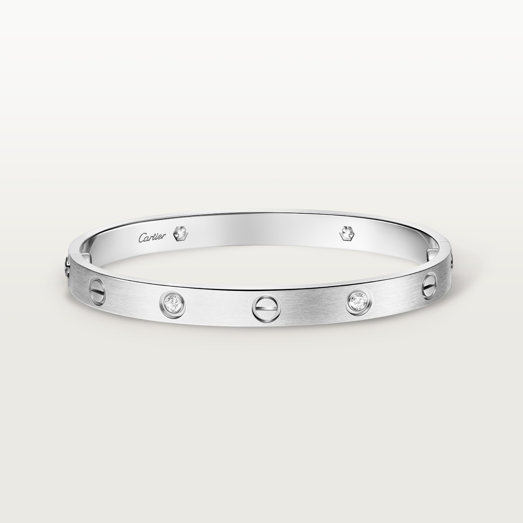 #LOVE# bracelet, classic model, brushed, 4 diamonds