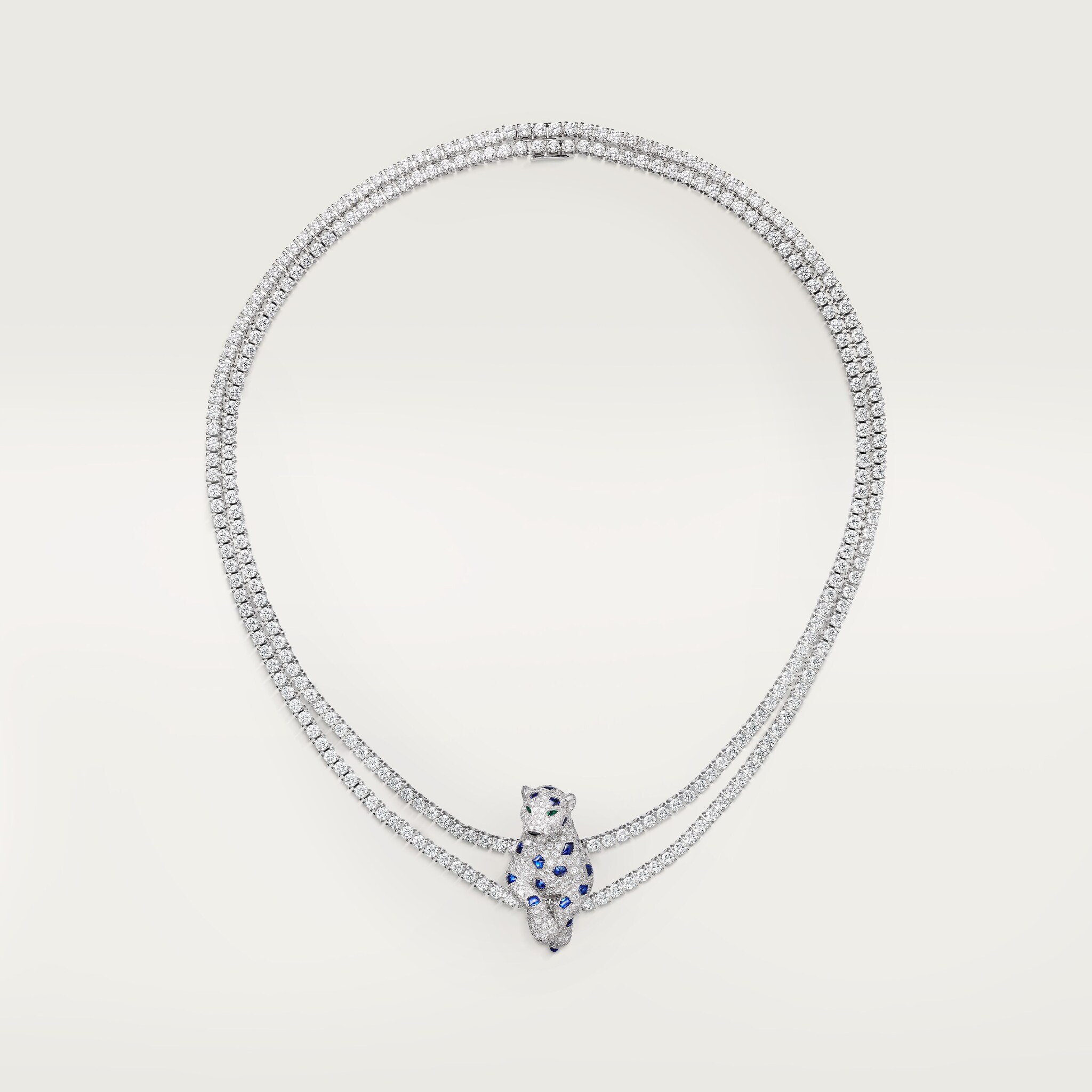 Panth&egrave;re de Cartier necklace, sapphire, multi-wear, paved 