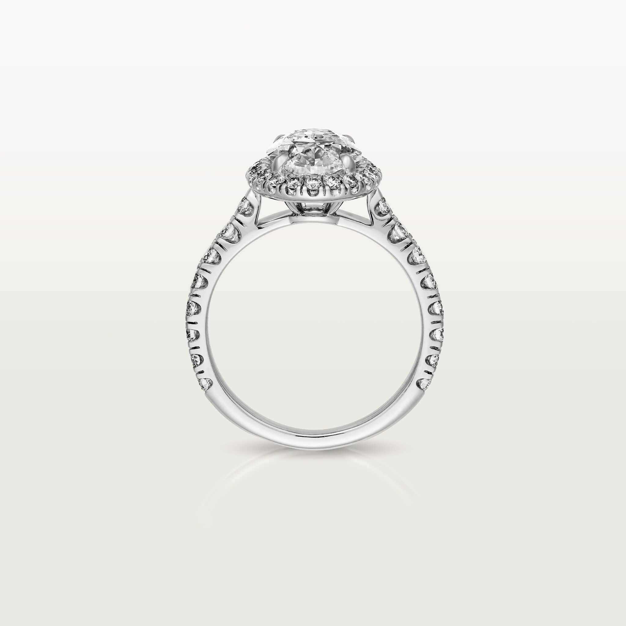 Cartier Destin&eacute;e solitaire, oval-cut diamond, paved , image 10