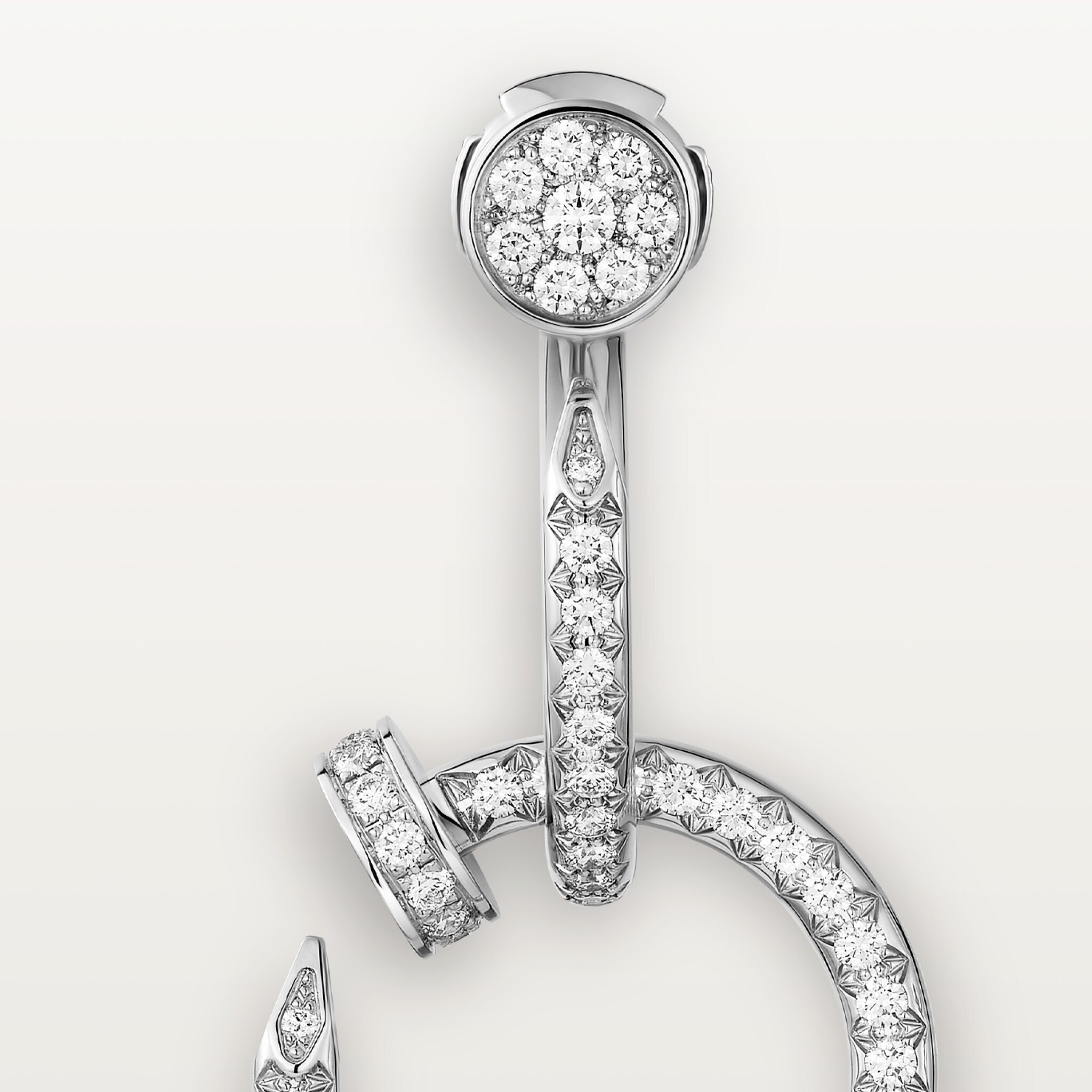 Juste un Clou earrings, double, paved