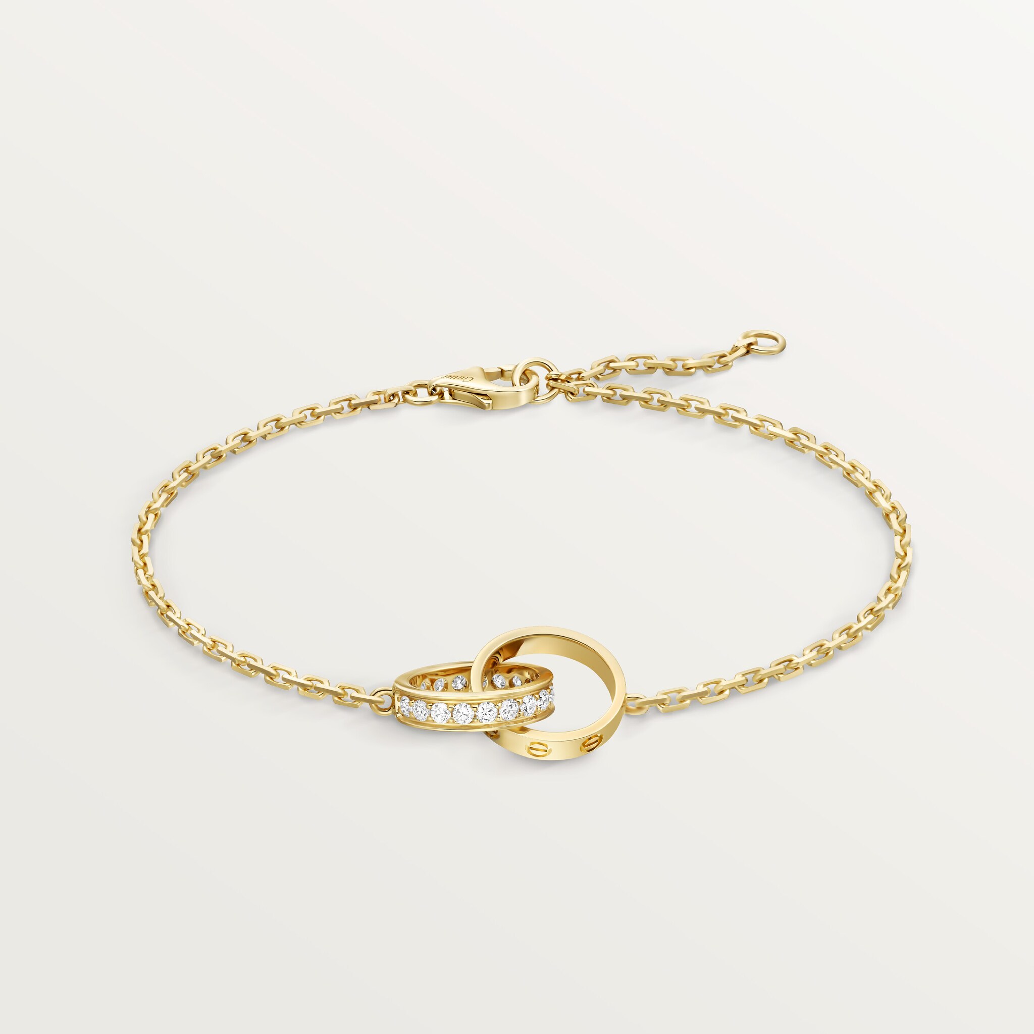 #LOVE# bracelet, on chain, half-paved