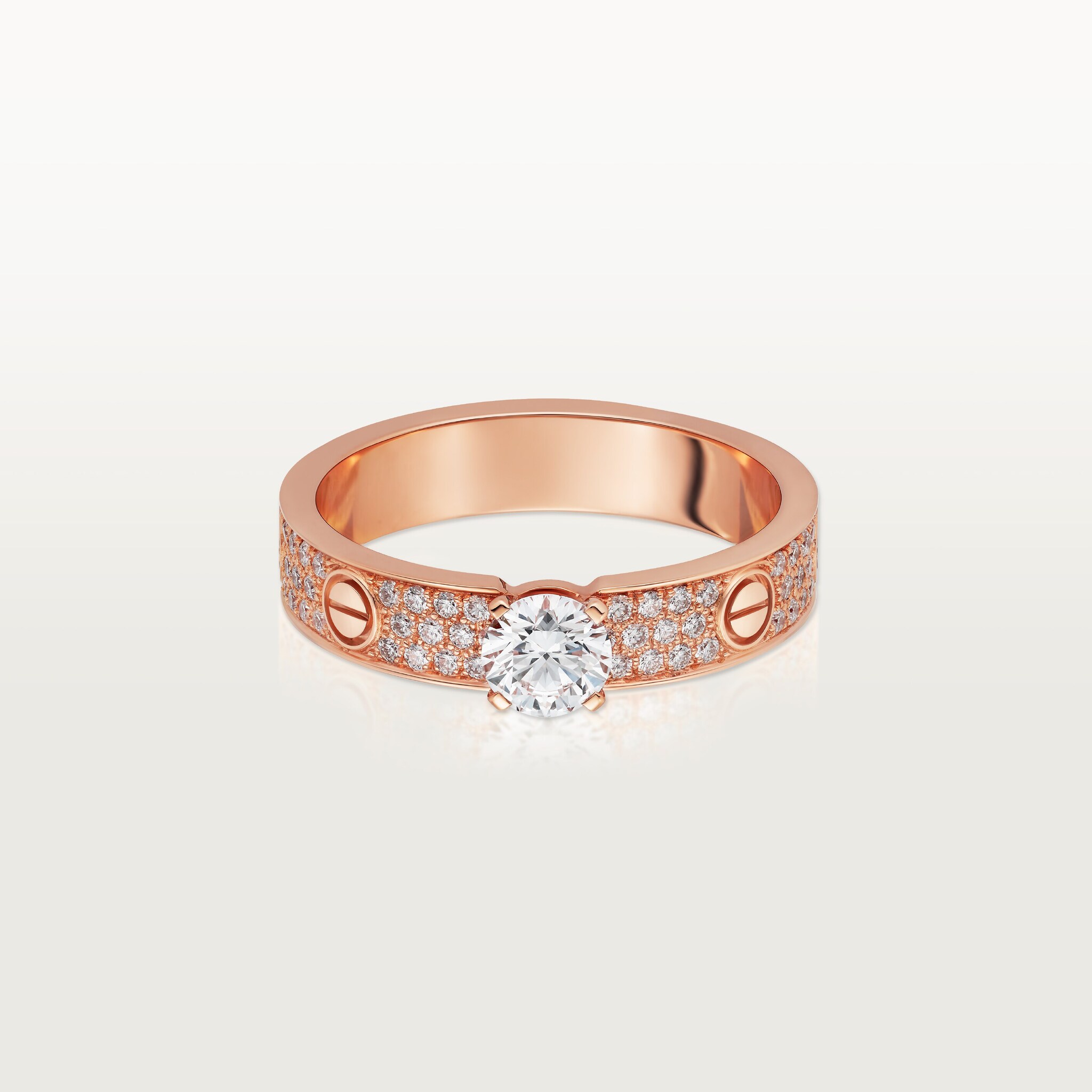 #LOVE# solitaire, brilliant-cut diamond, paved 