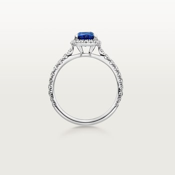 Cartier Destinée solitaire, cushion-cut sapphire, paved  Cartier Destinée solitaire, cushion-cut sapphire, paved