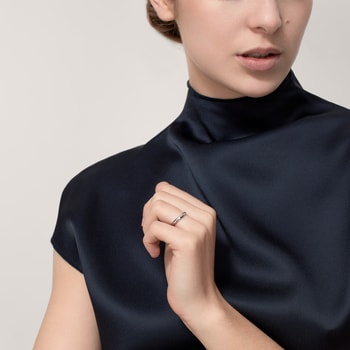 C de Cartier wedding band, 3 mm width, 1 diamond C de Cartier wedding band, 3 mm width, 1 diamond