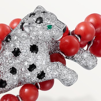 Panthère de Cartier bracelet, coral, paved  Panthère de Cartier bracelet