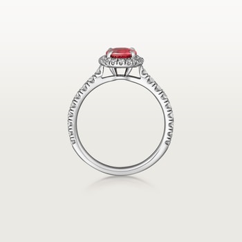 Cartier Destinée solitaire, oval-cut ruby, paved  Cartier Destinée solitaire, oval-cut ruby, paved