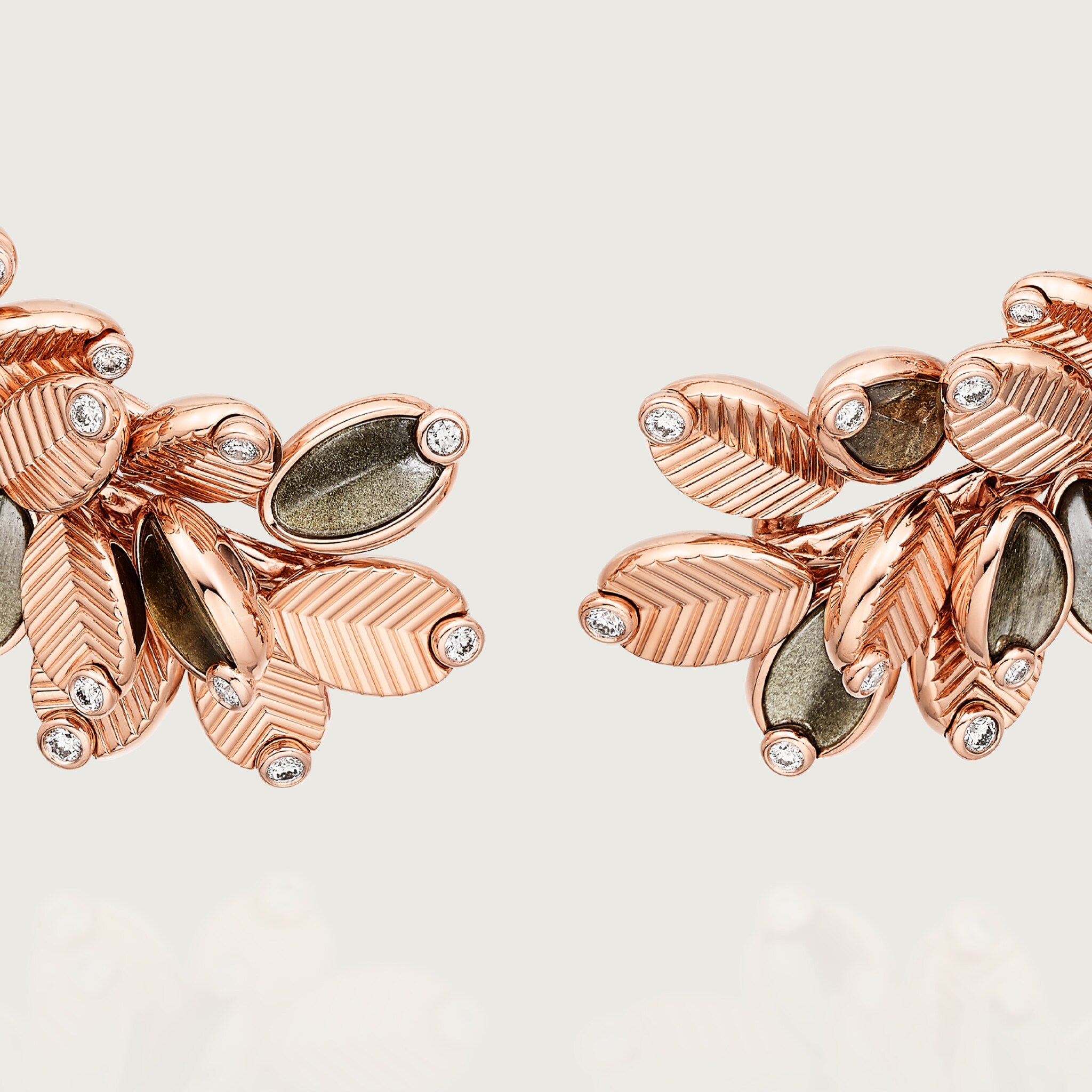 Grain de Caf&eacute; necklace, obsidian, semi-paved, image 6