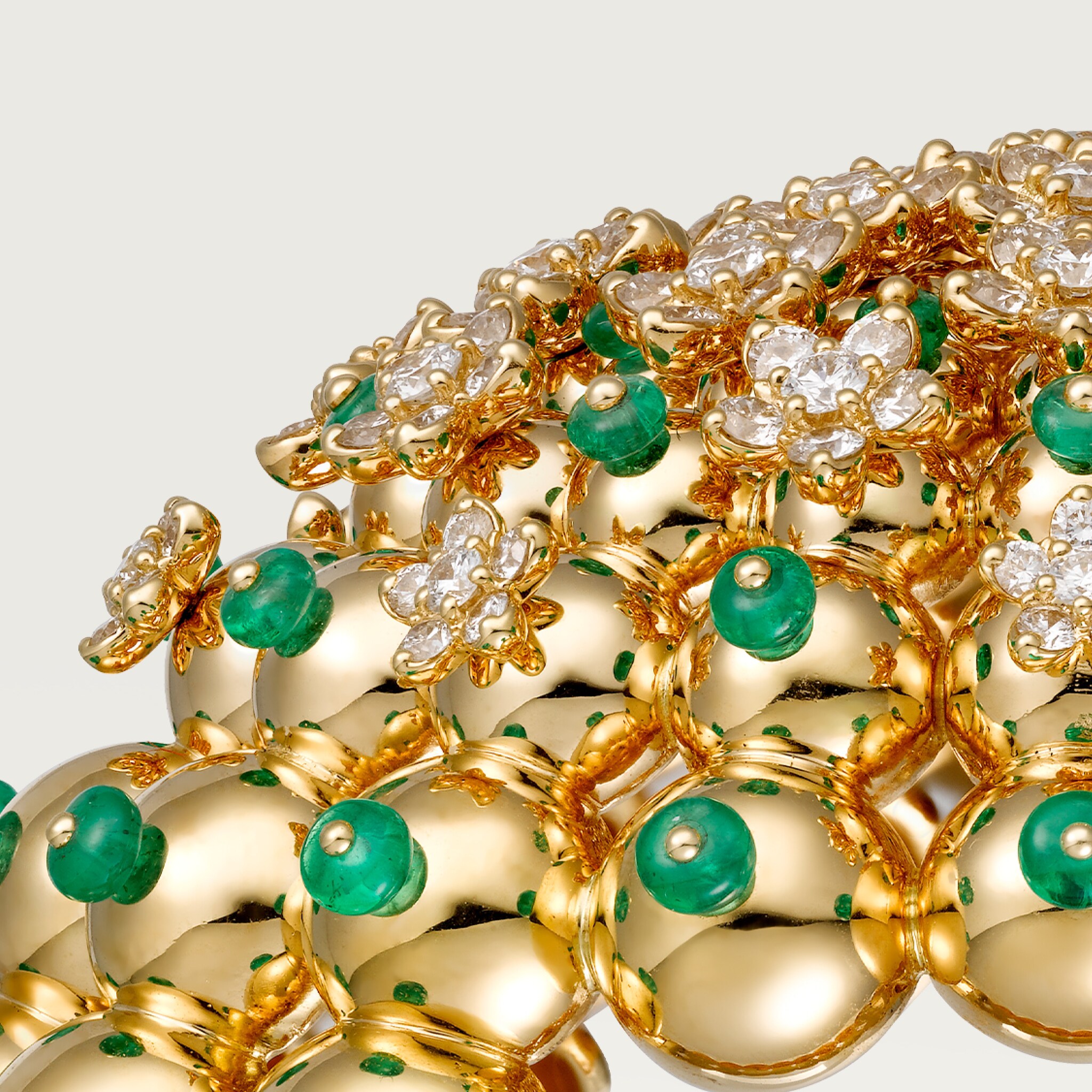 Cactus de Cartier bracelet, emerald beads, diamonds