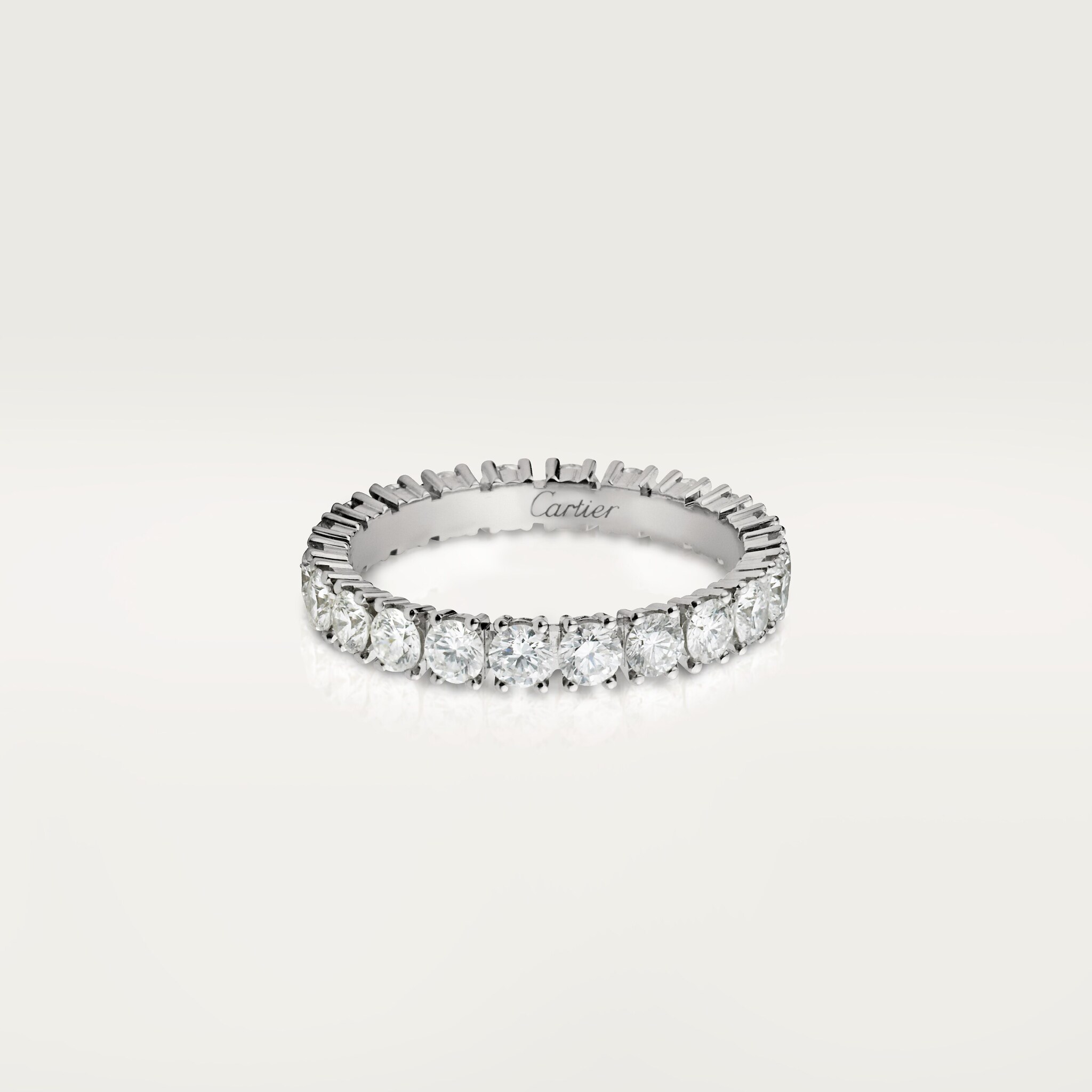 Cartier Destin&eacute;e wedding band, 3.3 mm width, paved 