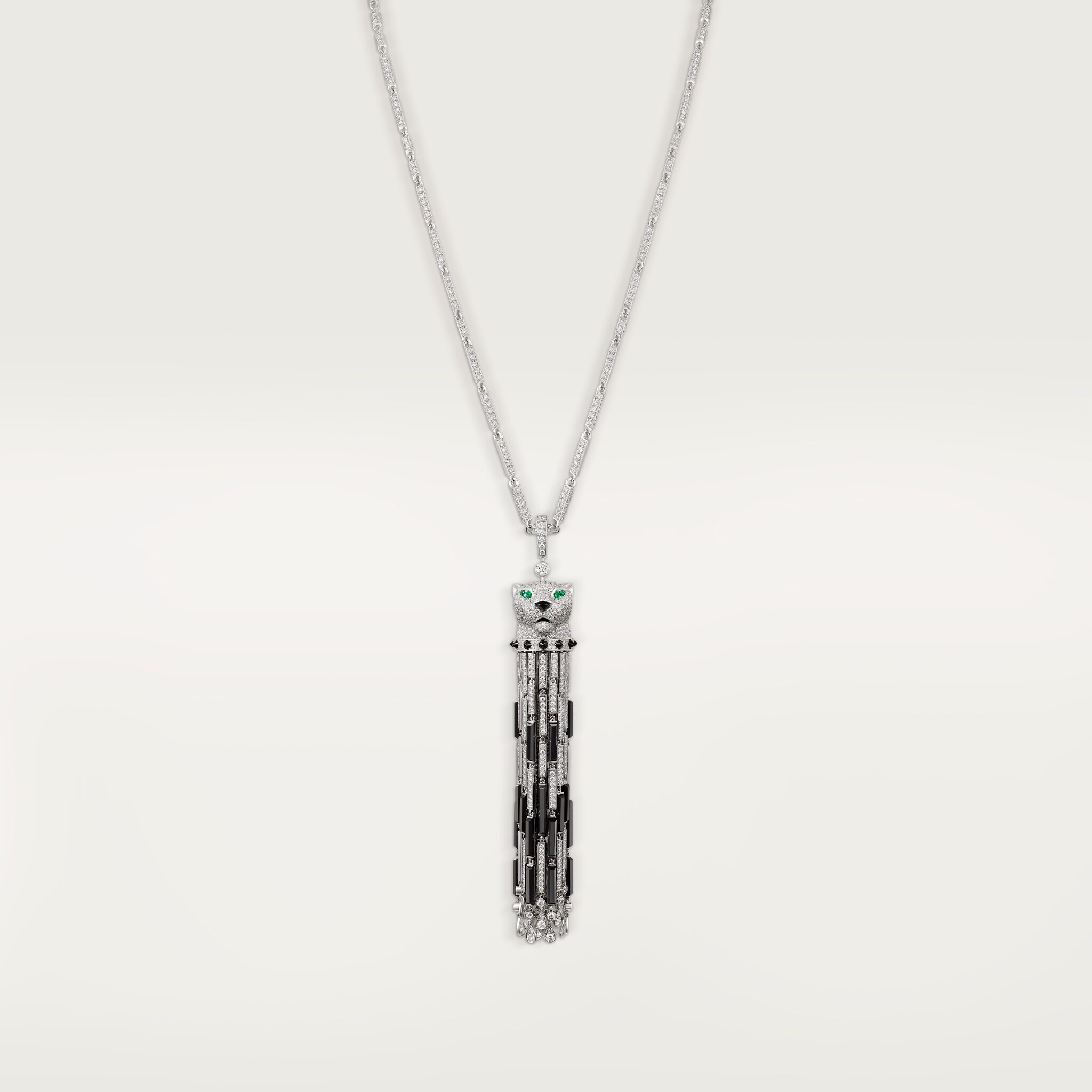 Panth&egrave;re de Cartier long necklace, onyx, multi-wear, large model, paved 