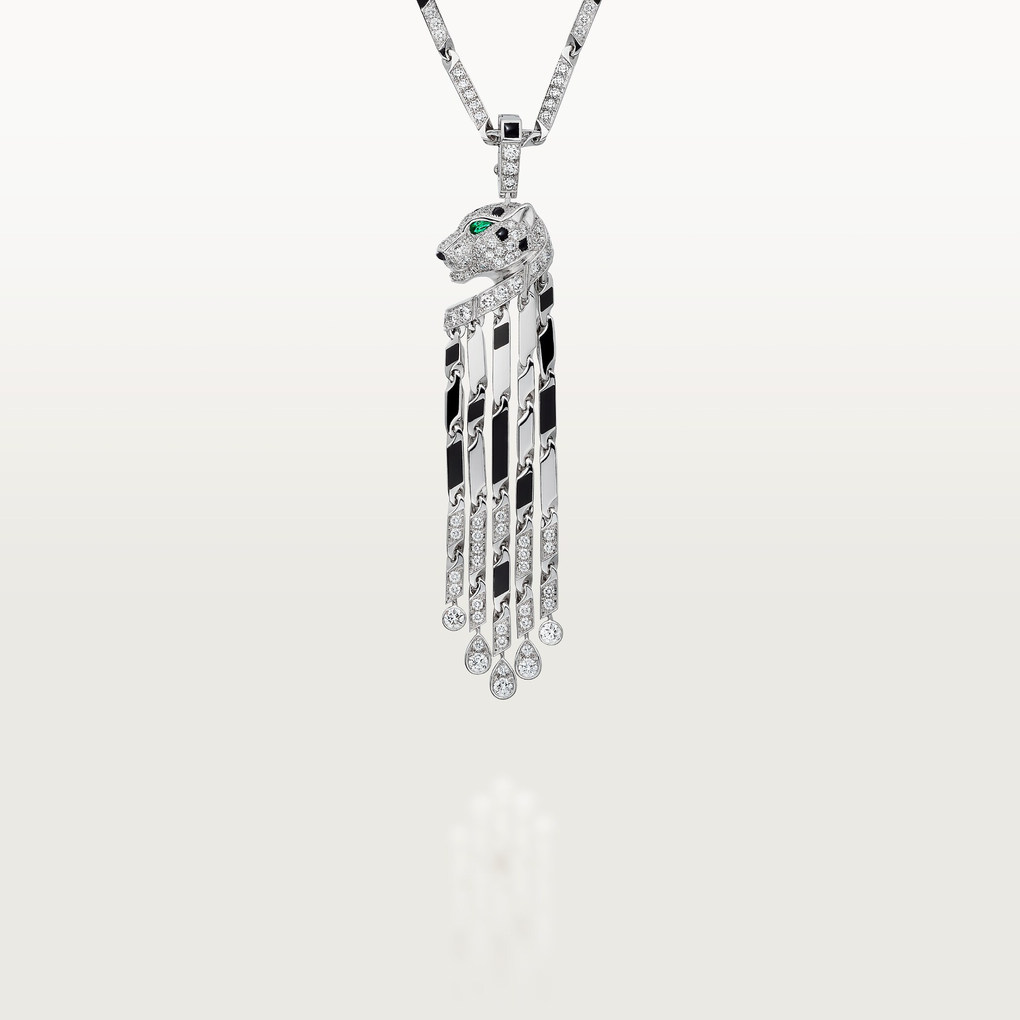 Panth&egrave;re de Cartier long necklace, small model, paved 