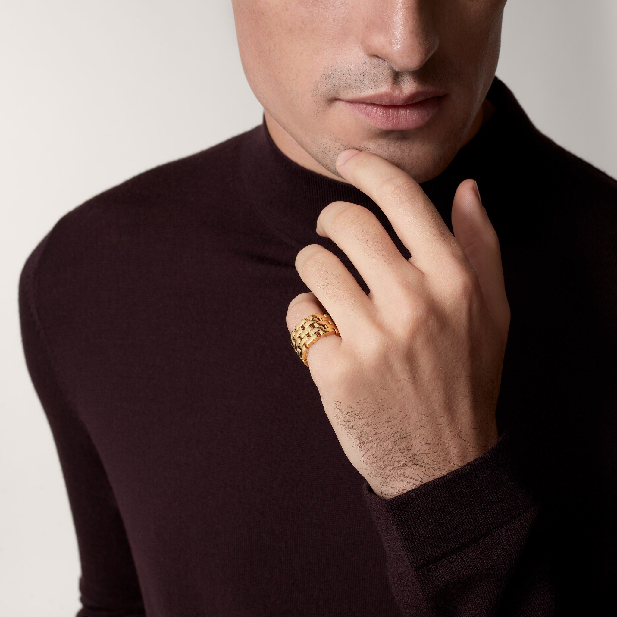 Maillon Panth&egrave;re ring, five rows