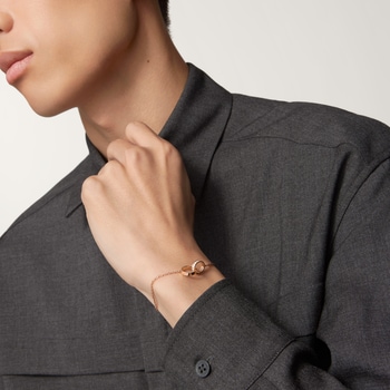 #LOVE# bracelet, on chain, half-paved #LOVE# bracelet, on chain, half-paved