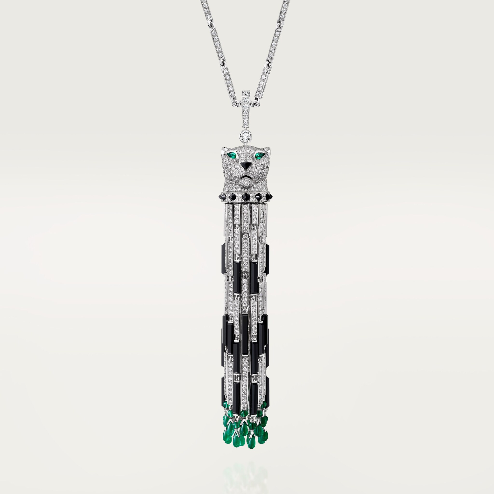 Panth&egrave;re de Cartier long necklace, emerald, multi-wear, large model, paved , image 5