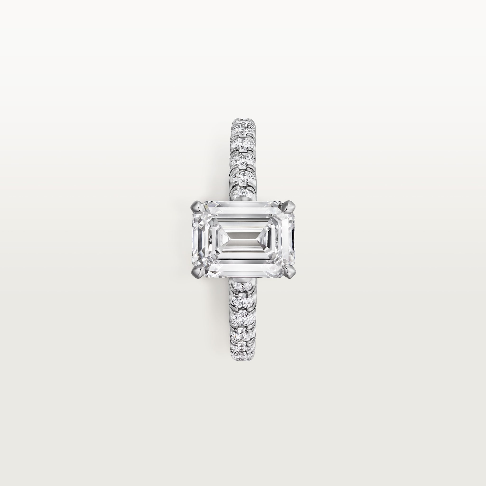 1895 solitaire, emerald-cut diamond, paved , image 9