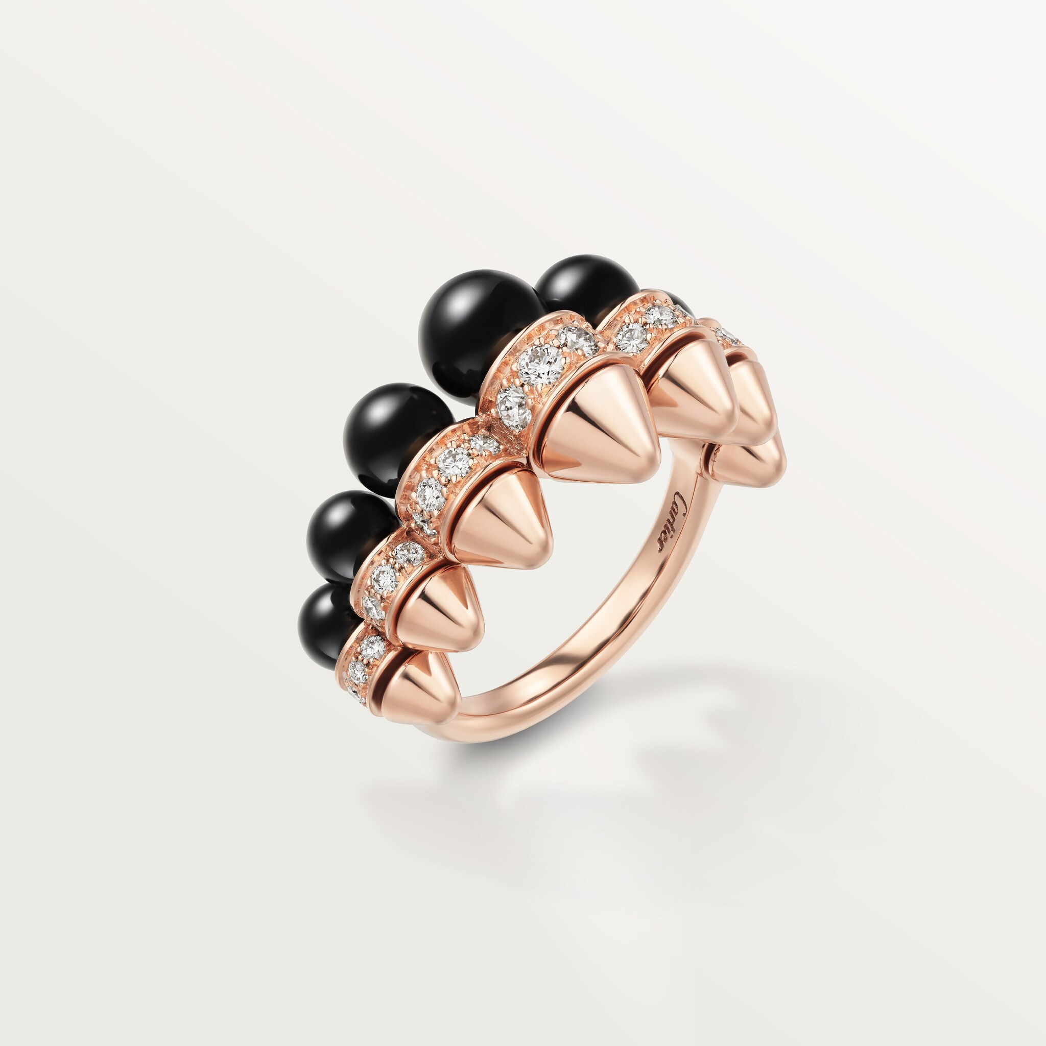 Clash de Cartier ring, onyx, extra-large model, diamonds