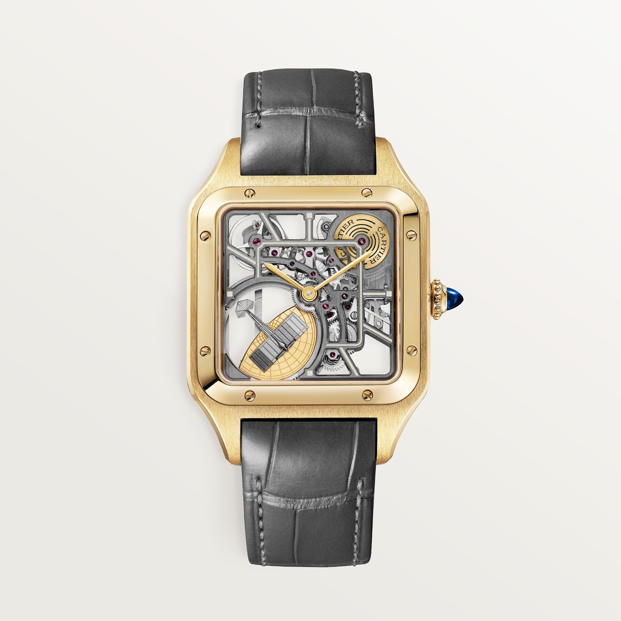 Santos-Dumont skeleton watch equipped with a micro-rotor