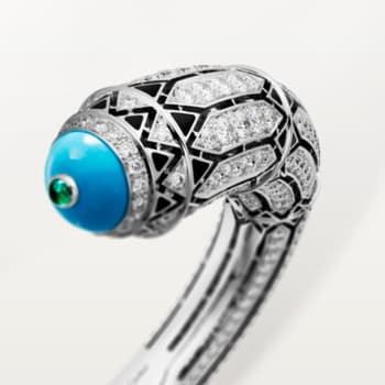 Géometrie & Contrastes bracelet, turquoise, paved High Jewelry bracelet