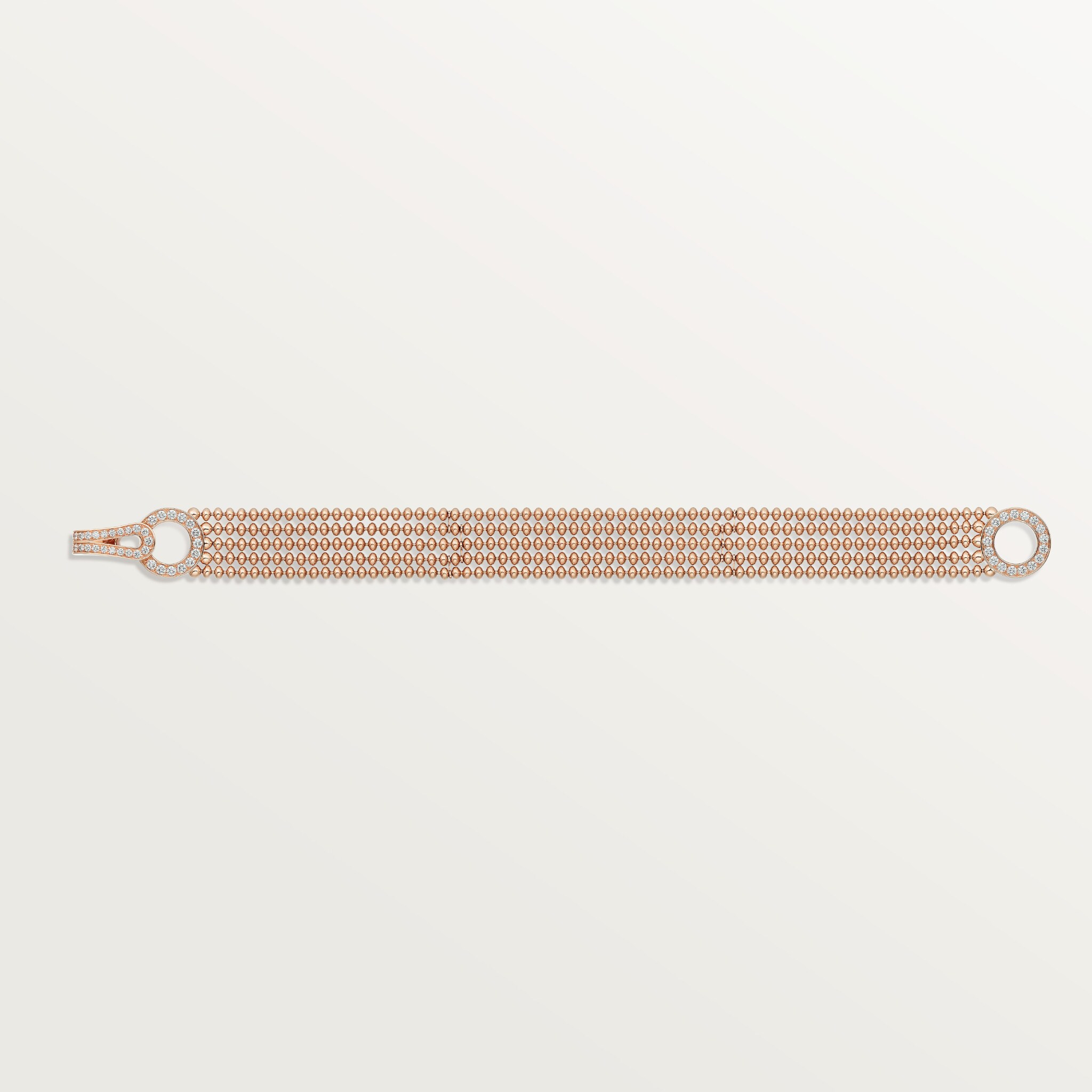 Agrafe bracelet, small model, half-paved