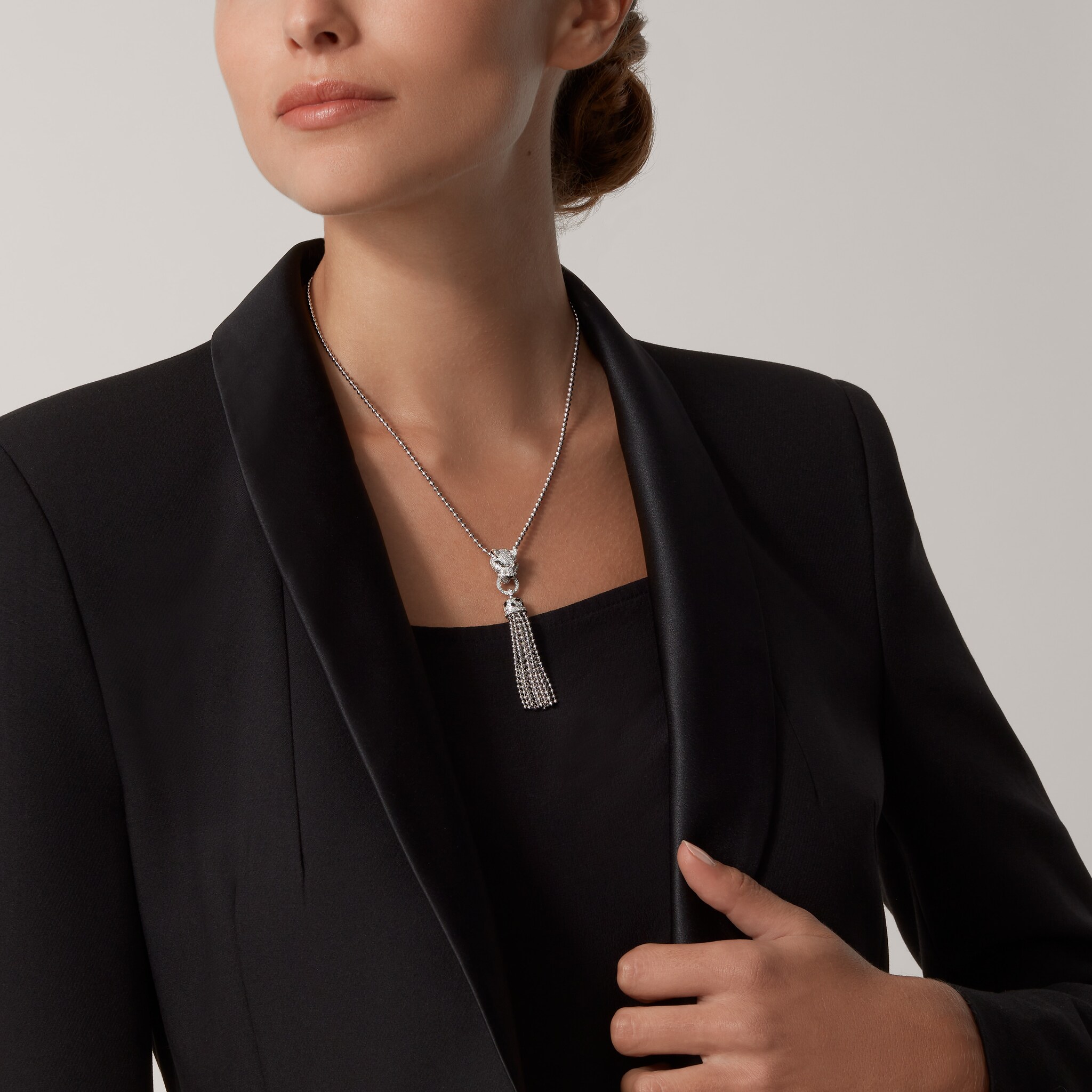 Panth&egrave;re de Cartier necklace, half-paved