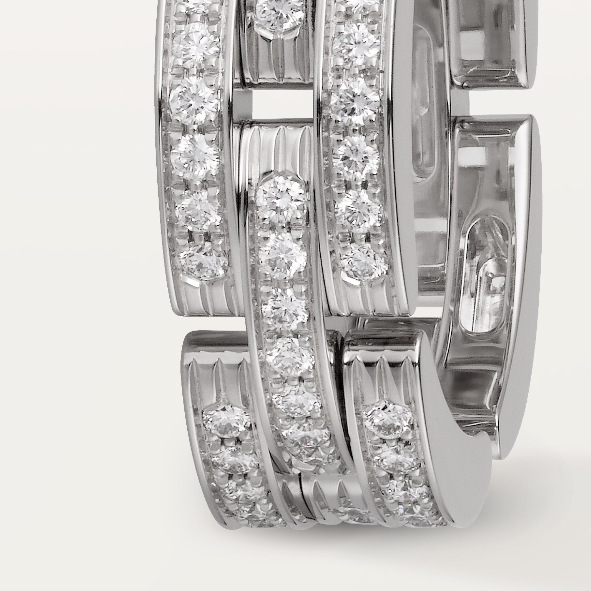 Maillon Panth&egrave;re ring, triple row, paved, image 5