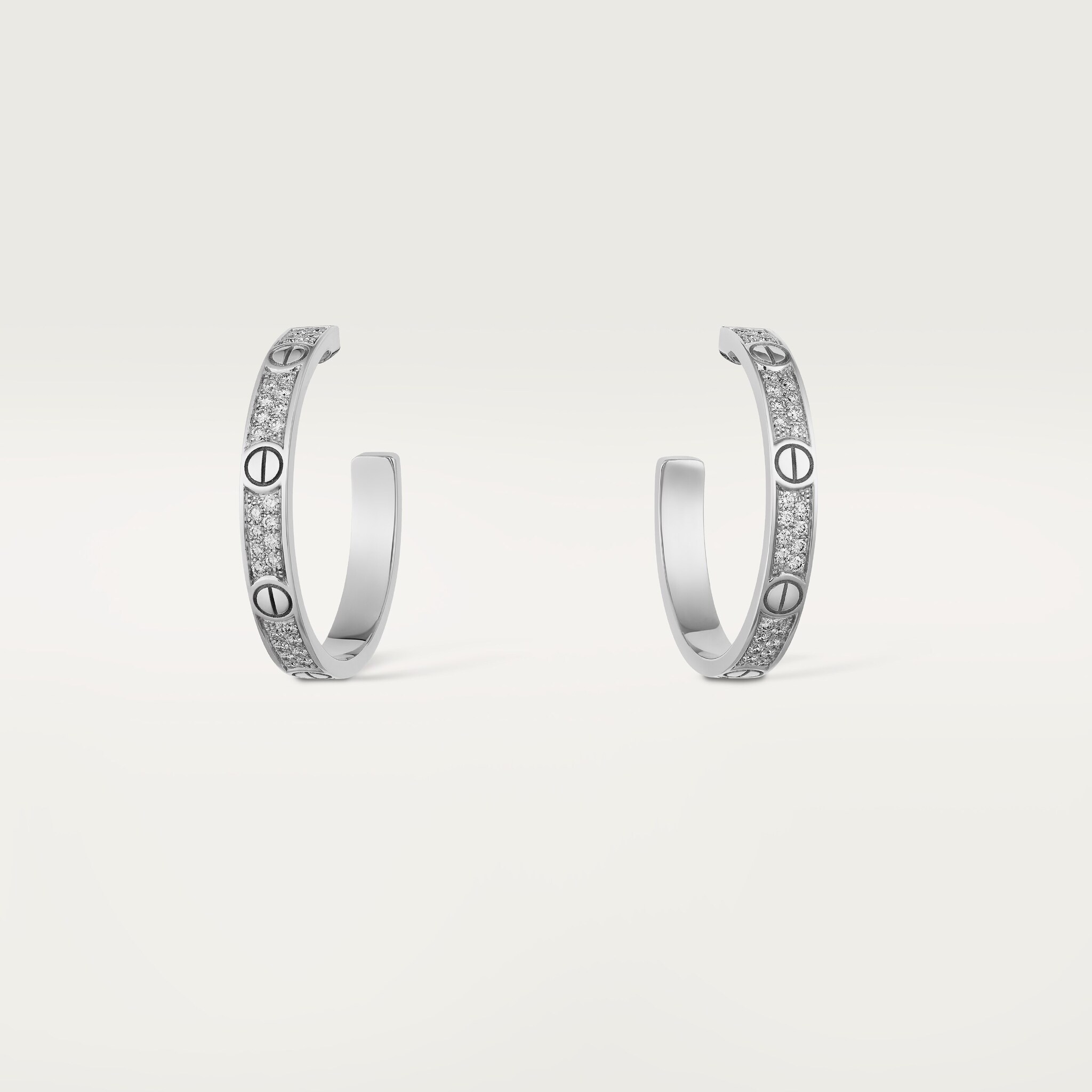 #LOVE# hoop earrings, medium model, paved