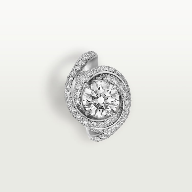 Cartier trinity ruban hot sale solitaire ring price