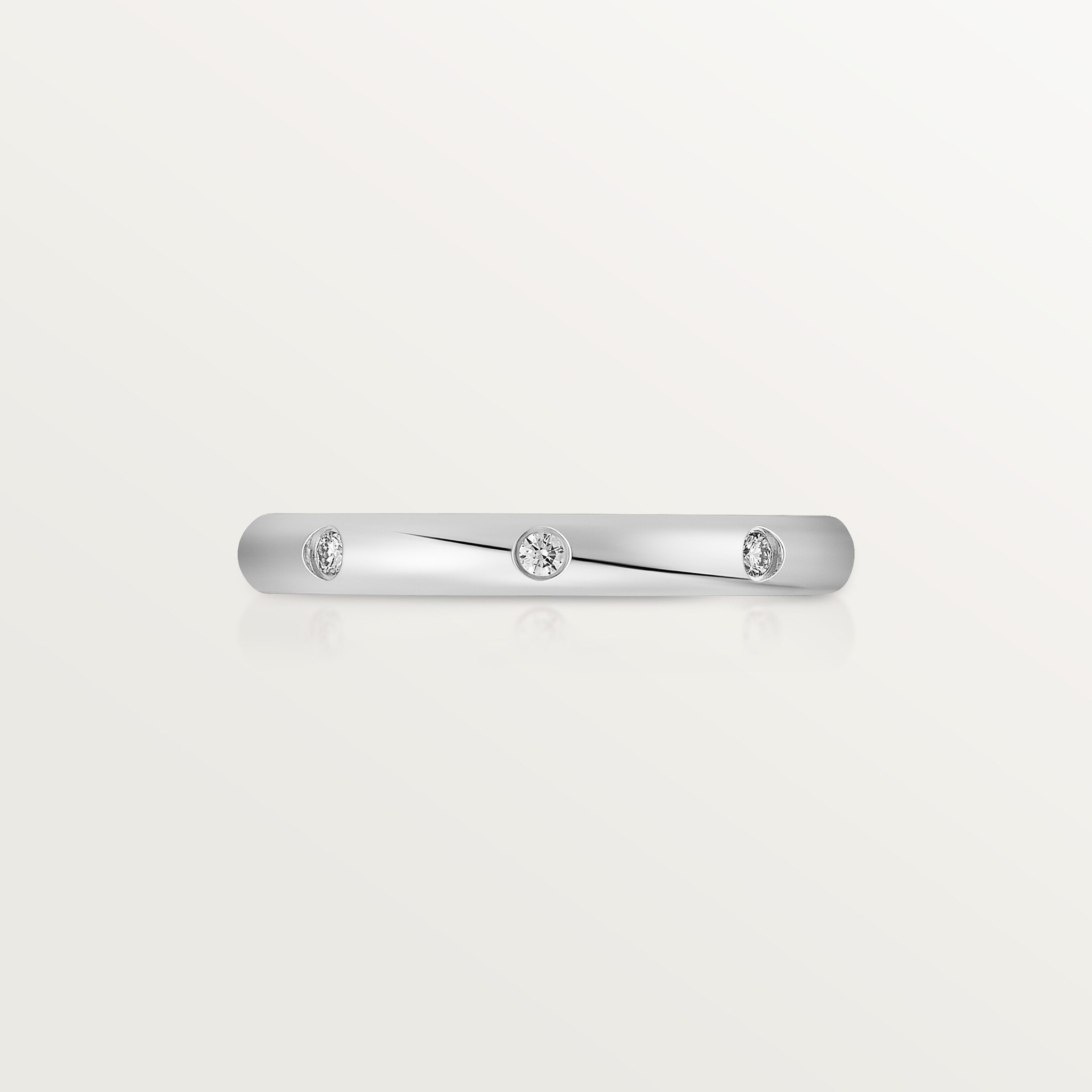 1895 wedding band, 2.6 mm width, 3 diamonds, image 6