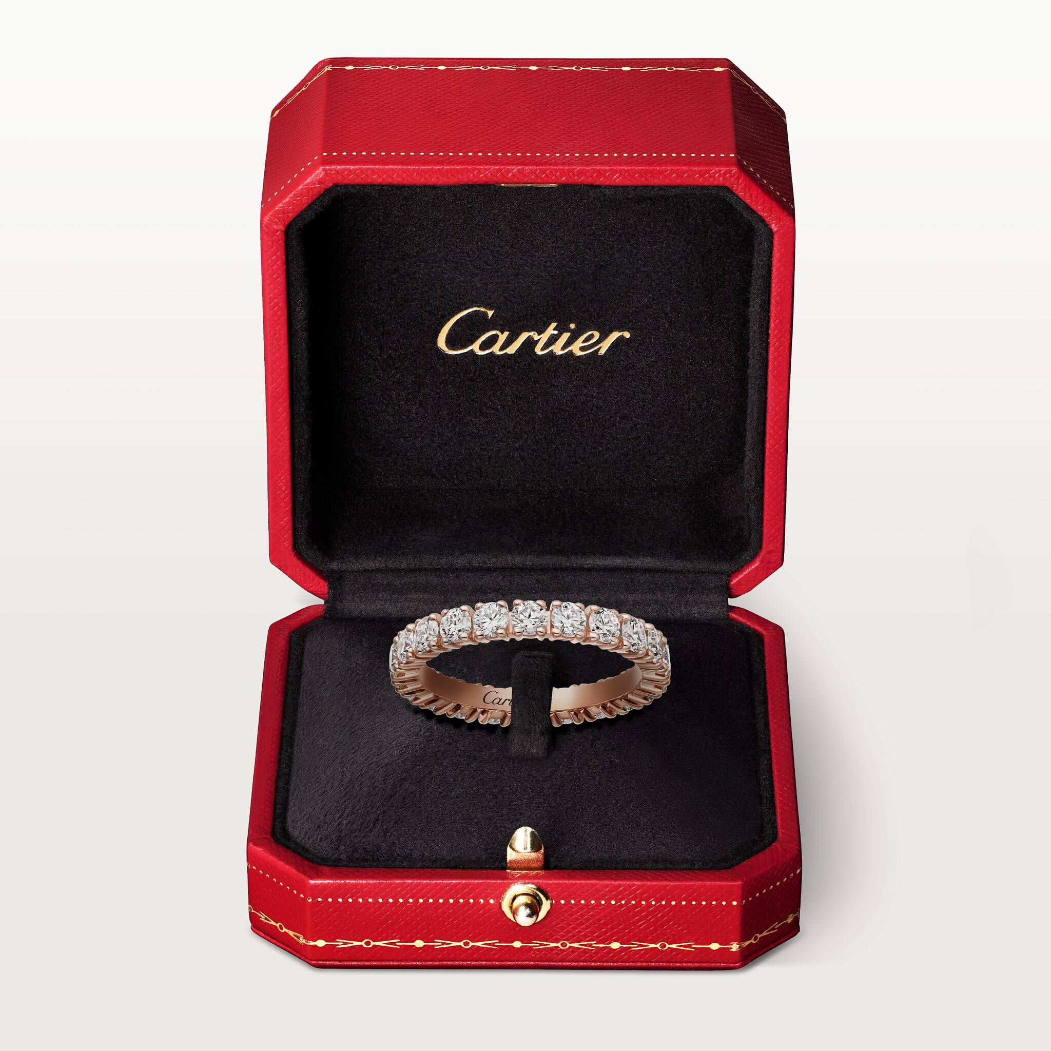 Cartier Destin&eacute;e wedding band, 3.3 mm width, paved , image 7
