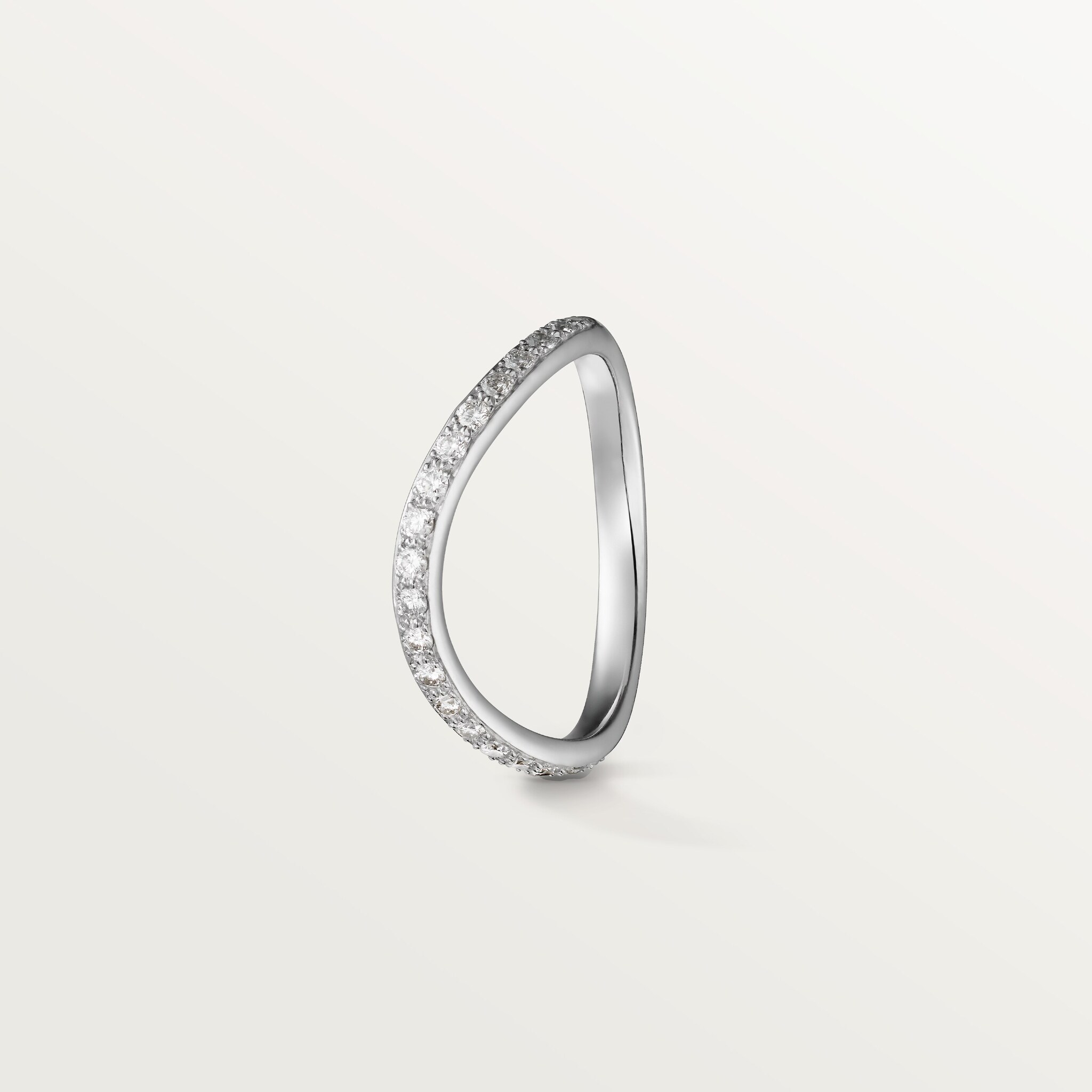 Trinity Ruban wedding band, 2 mm width, paved