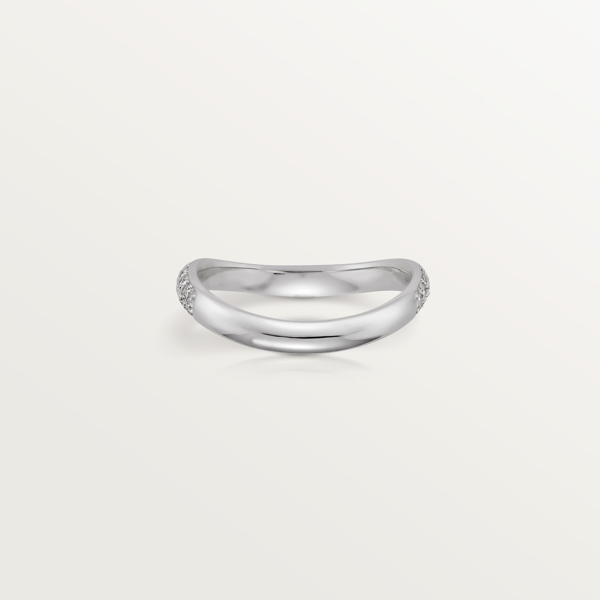Trinity Ruban wedding band, 2.5 mm width, paved